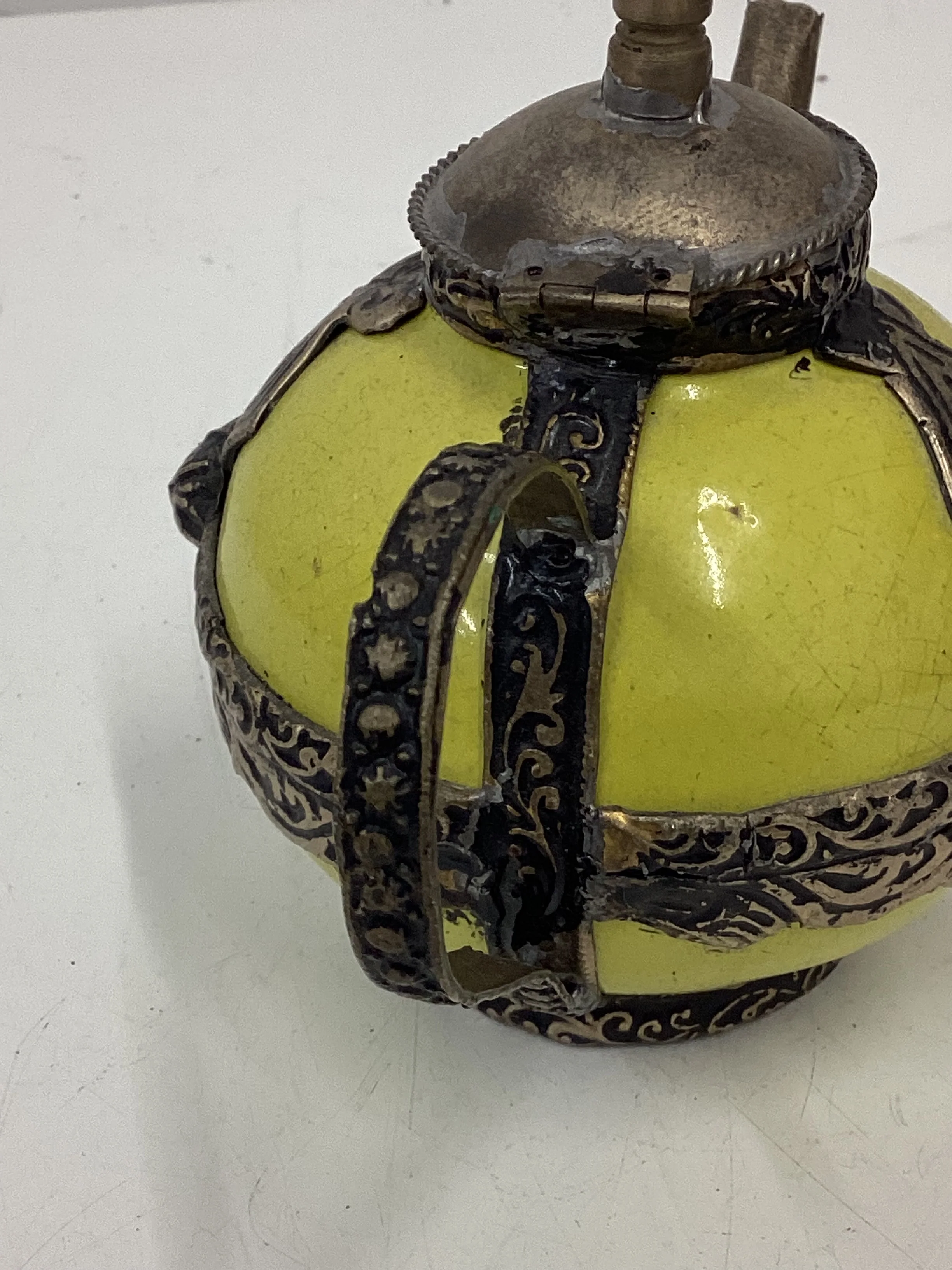 2 Small Decorative Ceramic & Metal Teapots - Image 3