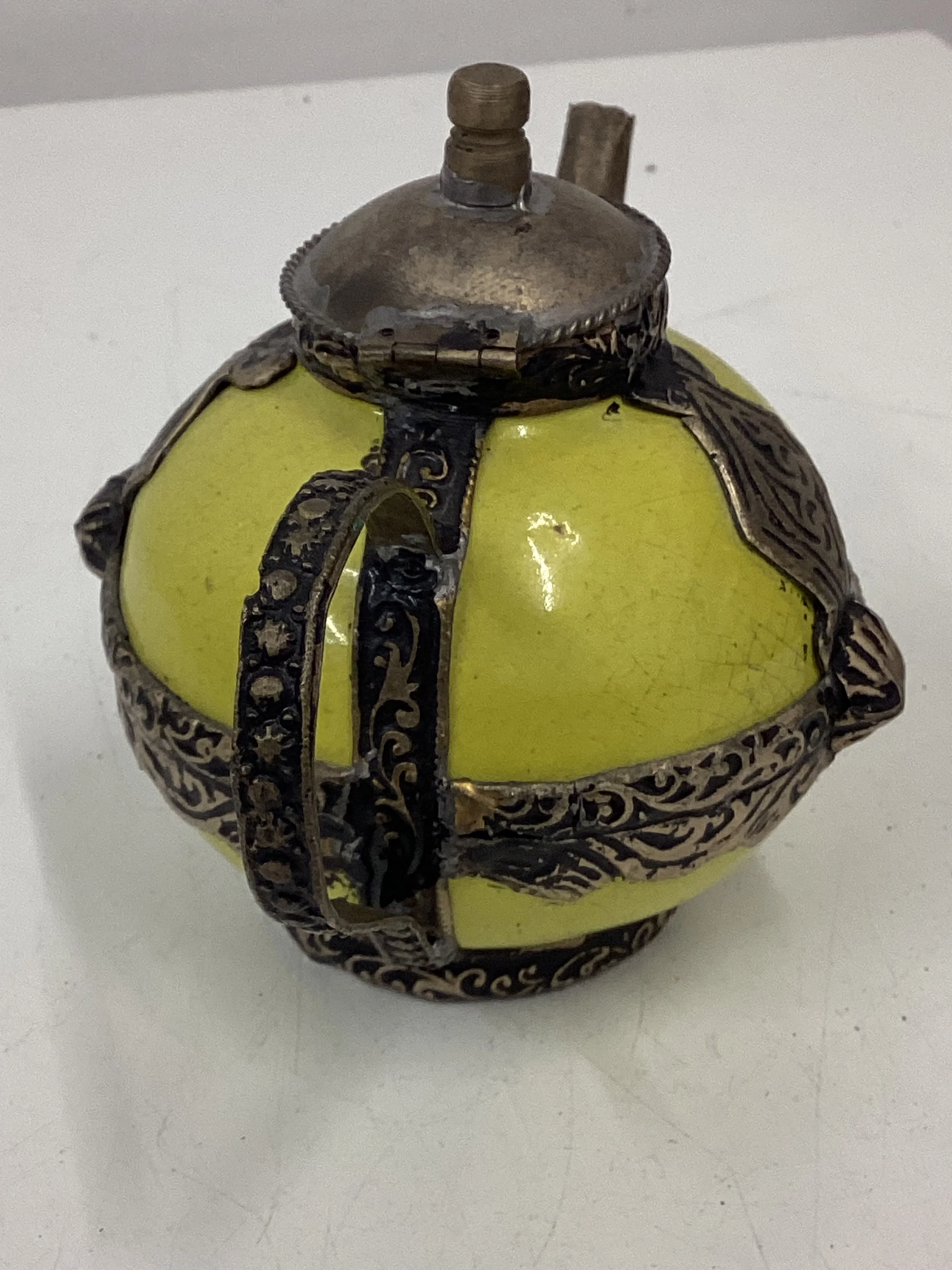 2 Small Decorative Ceramic & Metal Teapots - Image 4