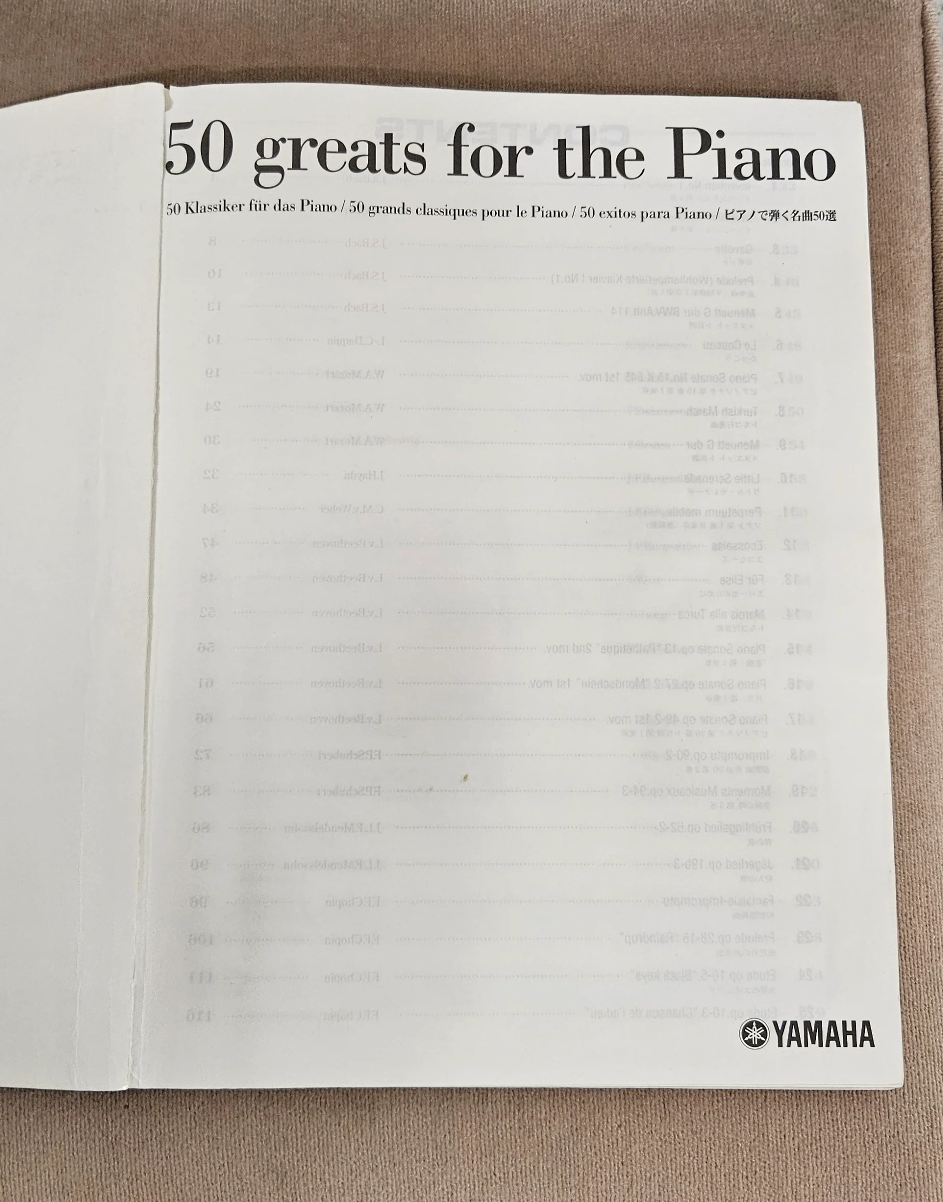 50 Great for the Piano YAMAHA Sheet Music Softback - Image 6