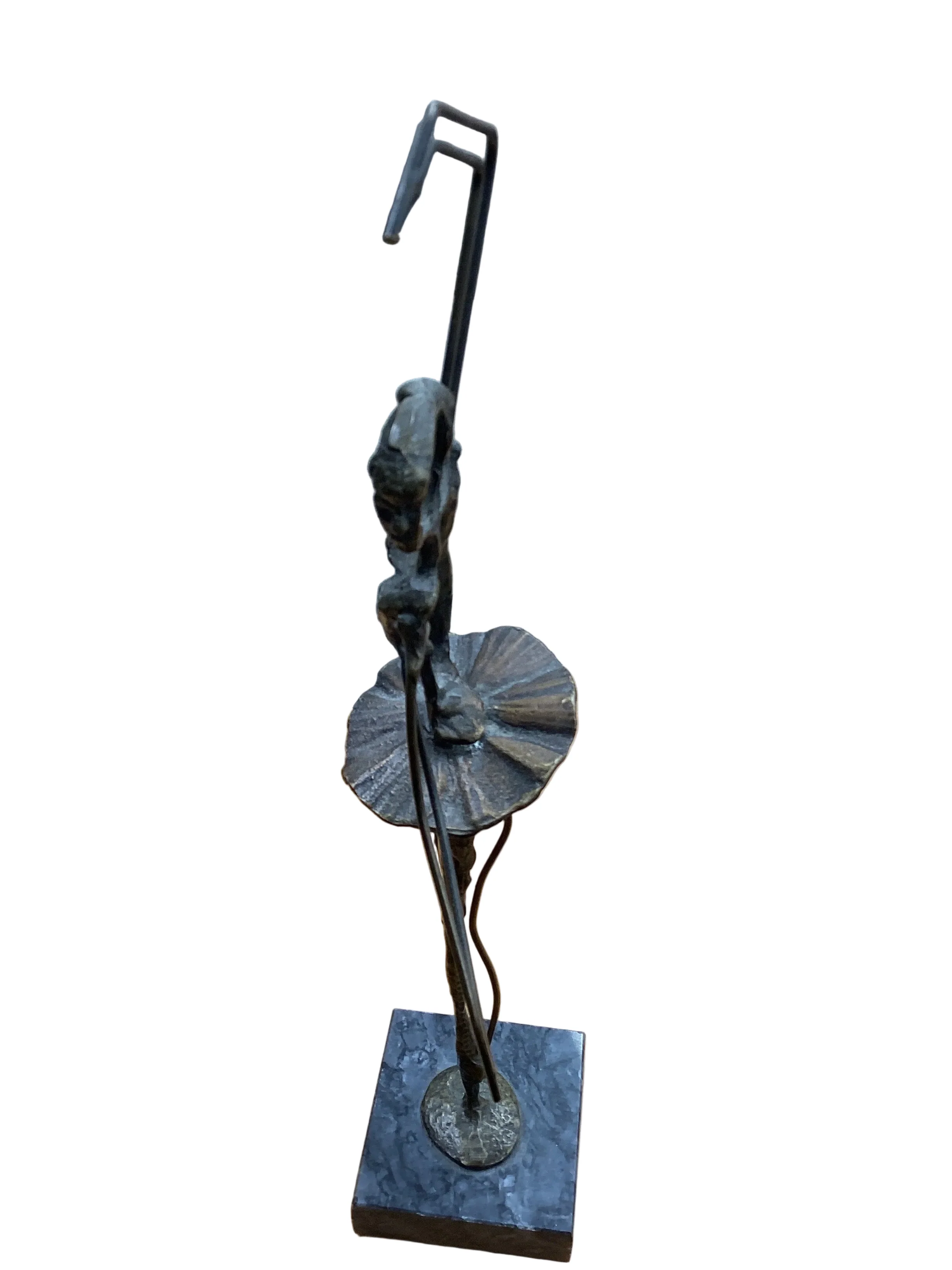 Brutalist Bronze Ballerina On Marble Sculpture - Image 10