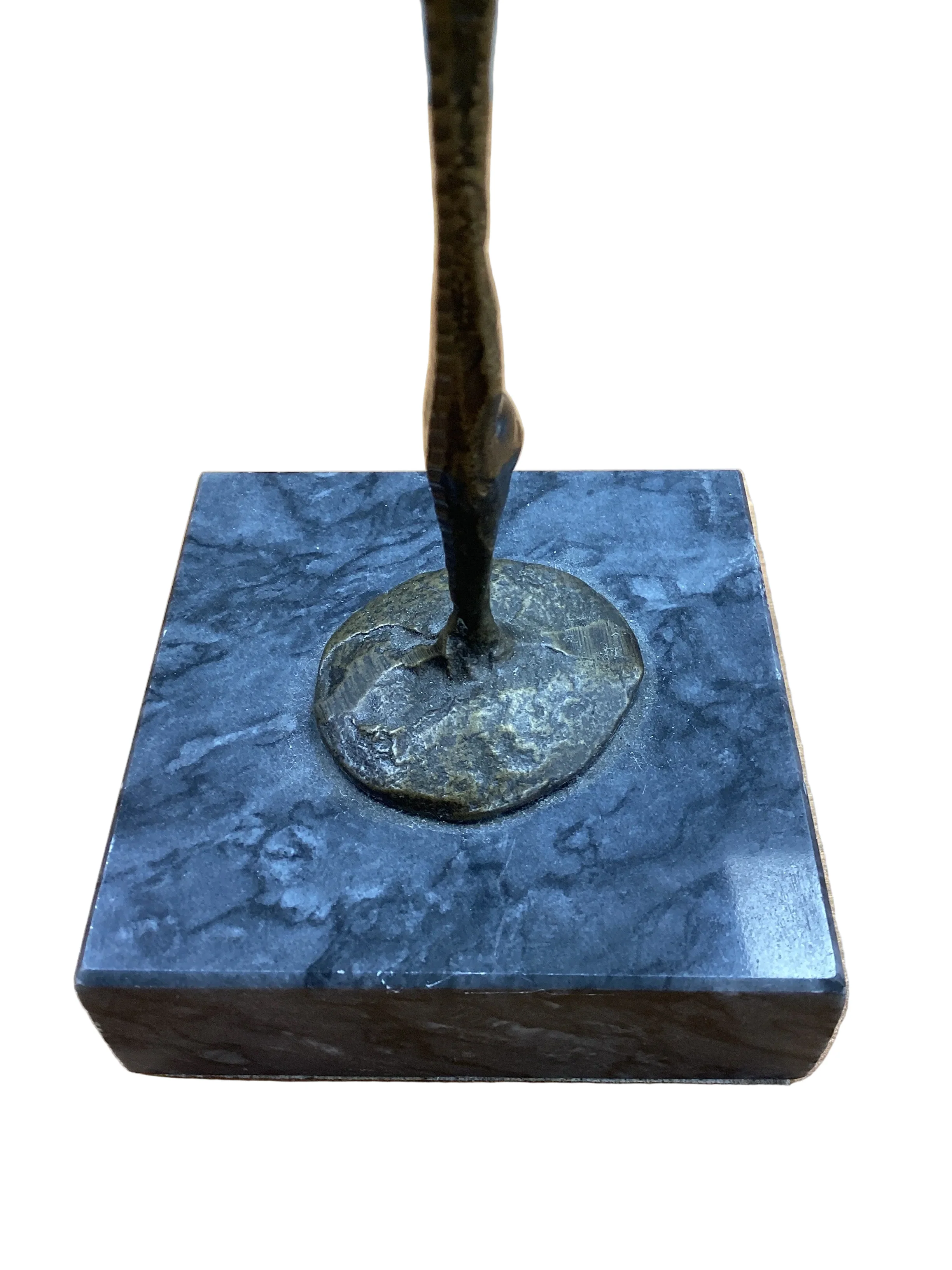 Brutalist Bronze Ballerina On Marble Sculpture - Image 7