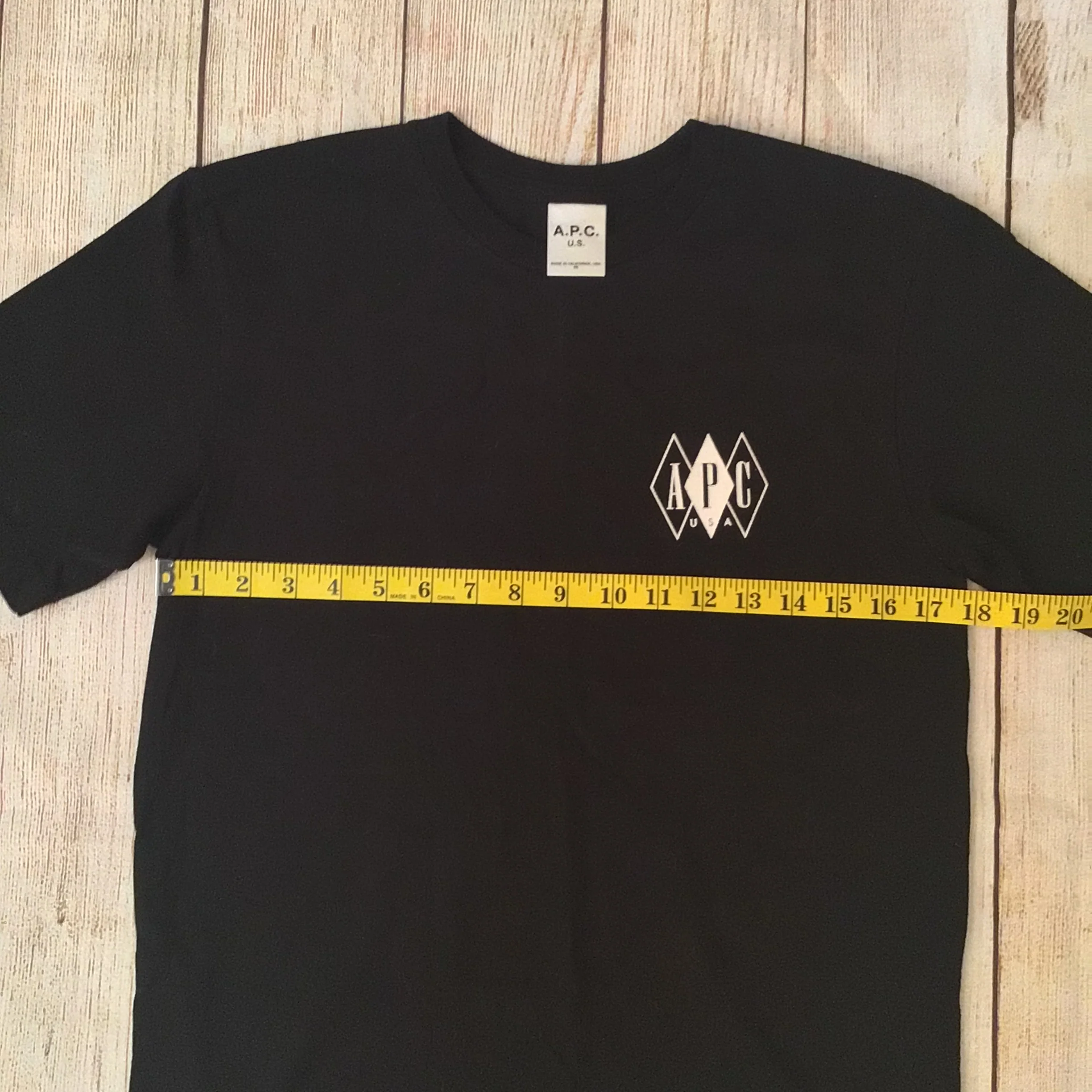 A.P.C. Black Cotton Jessie Tee T-Shirt Size XS - Image 7