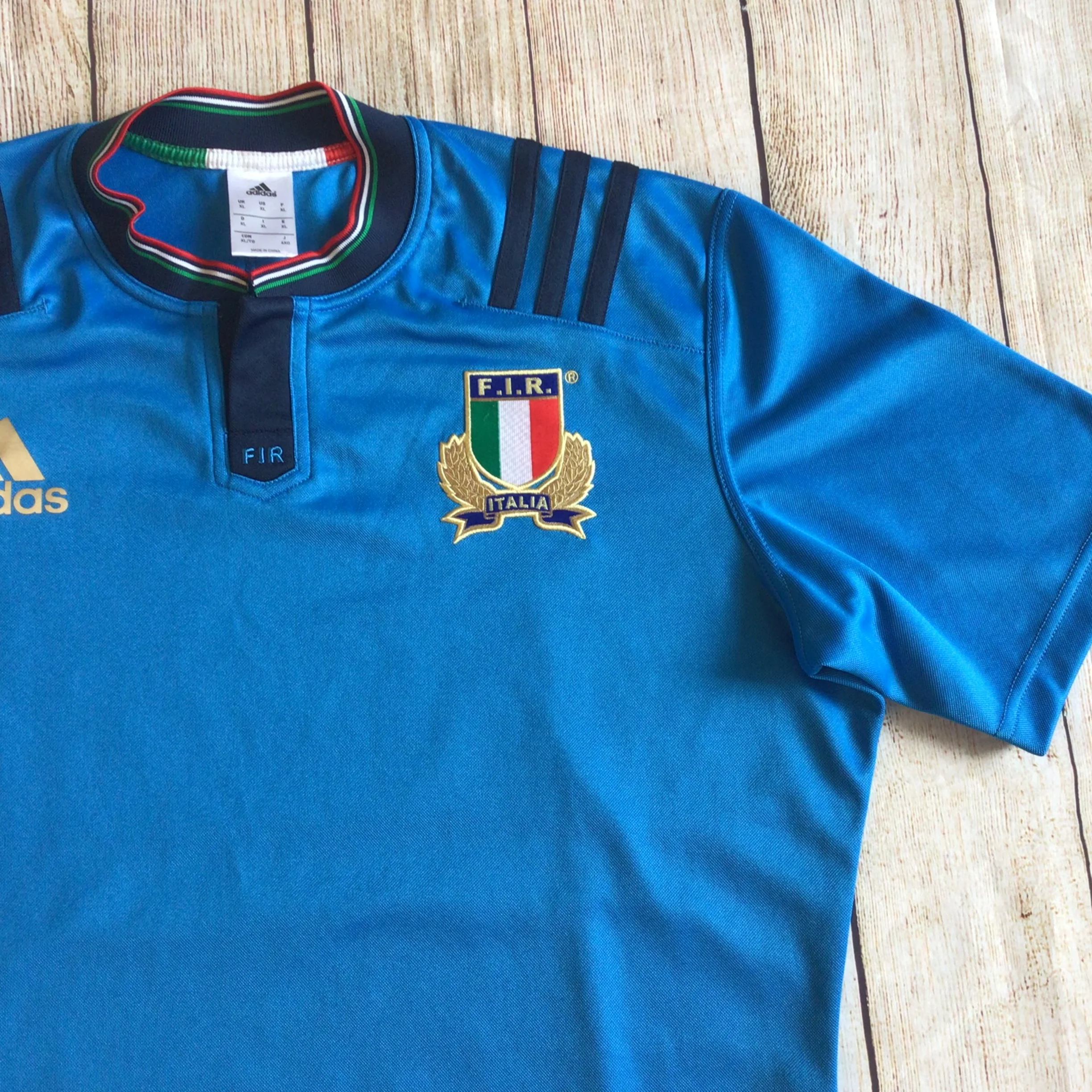 Adidas Blue Italy Rugby Union Shirt Size XL - Image 2