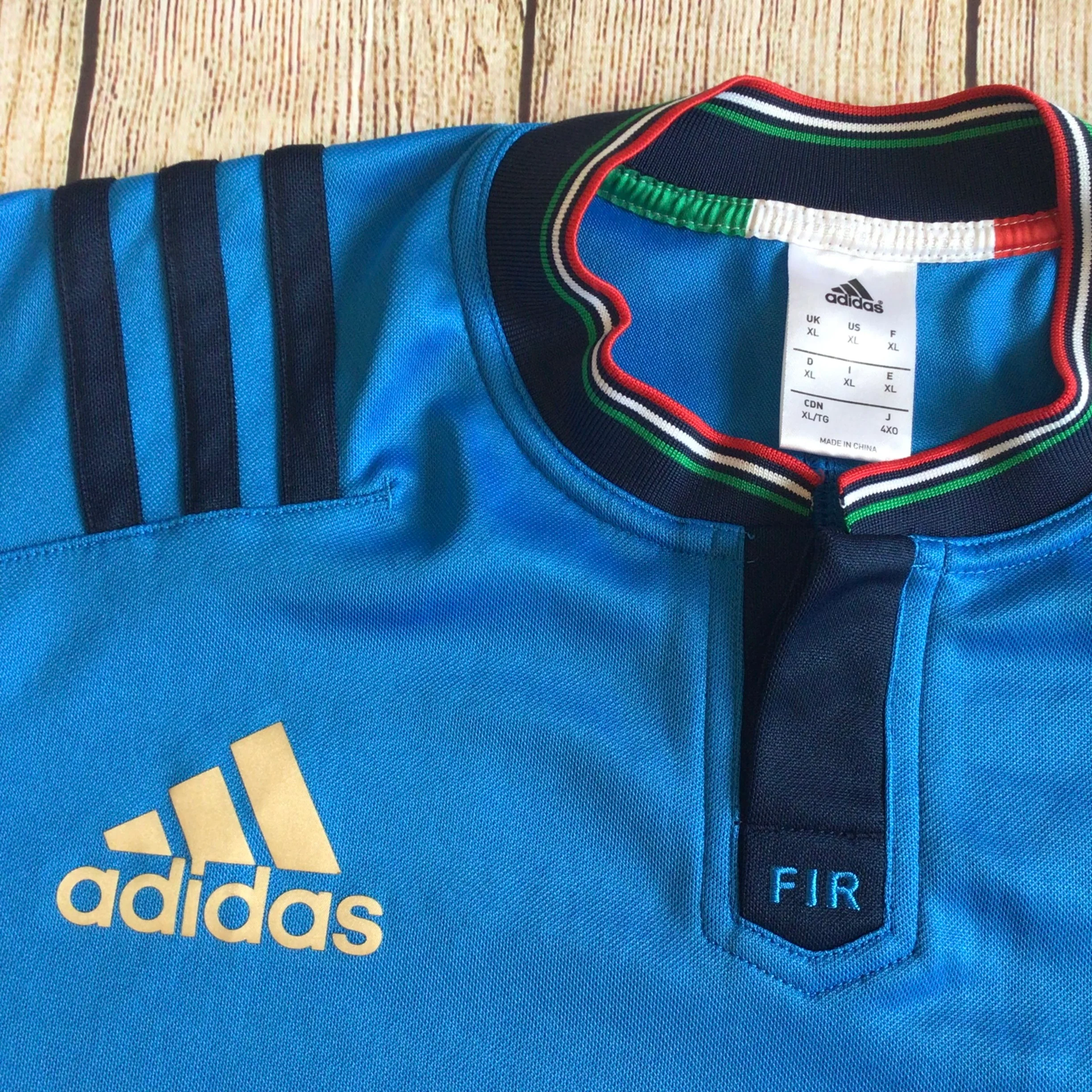 Adidas Blue Italy Rugby Union Shirt Size XL - Image 3
