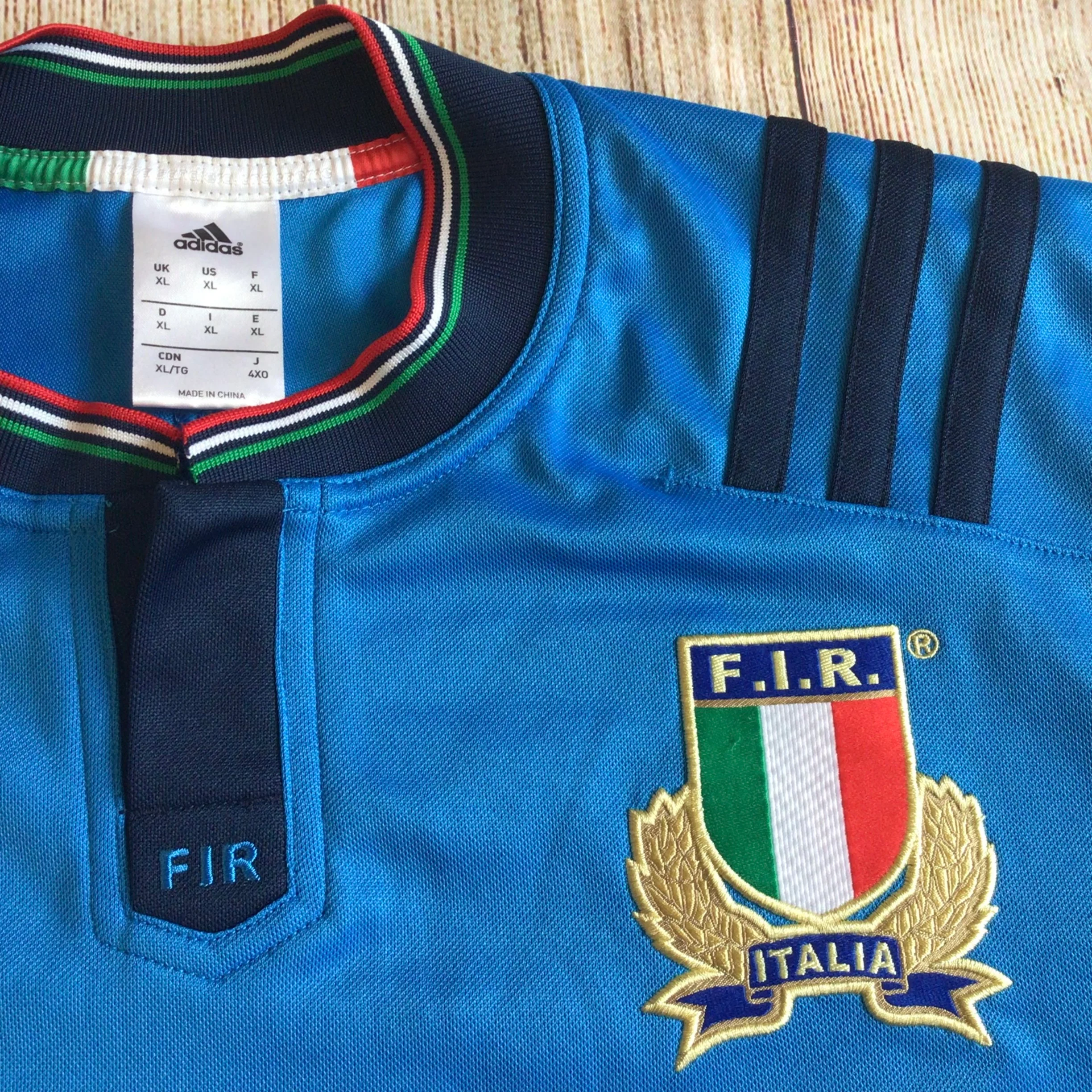 Adidas Blue Italy Rugby Union Shirt Size XL - Image 4