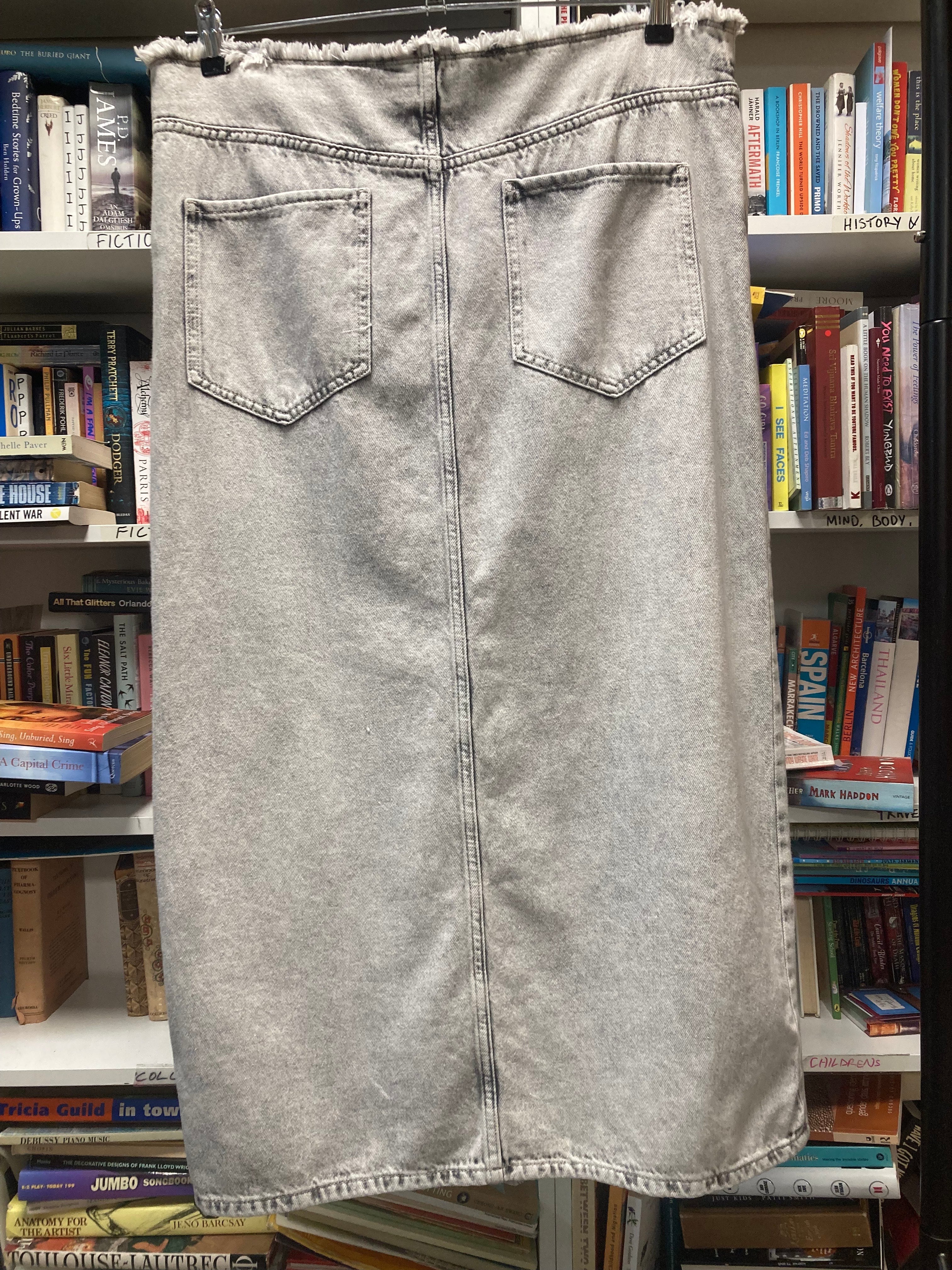 AllSaints Grey Denim Renai Pencil Skirt Size 14 - Image 2