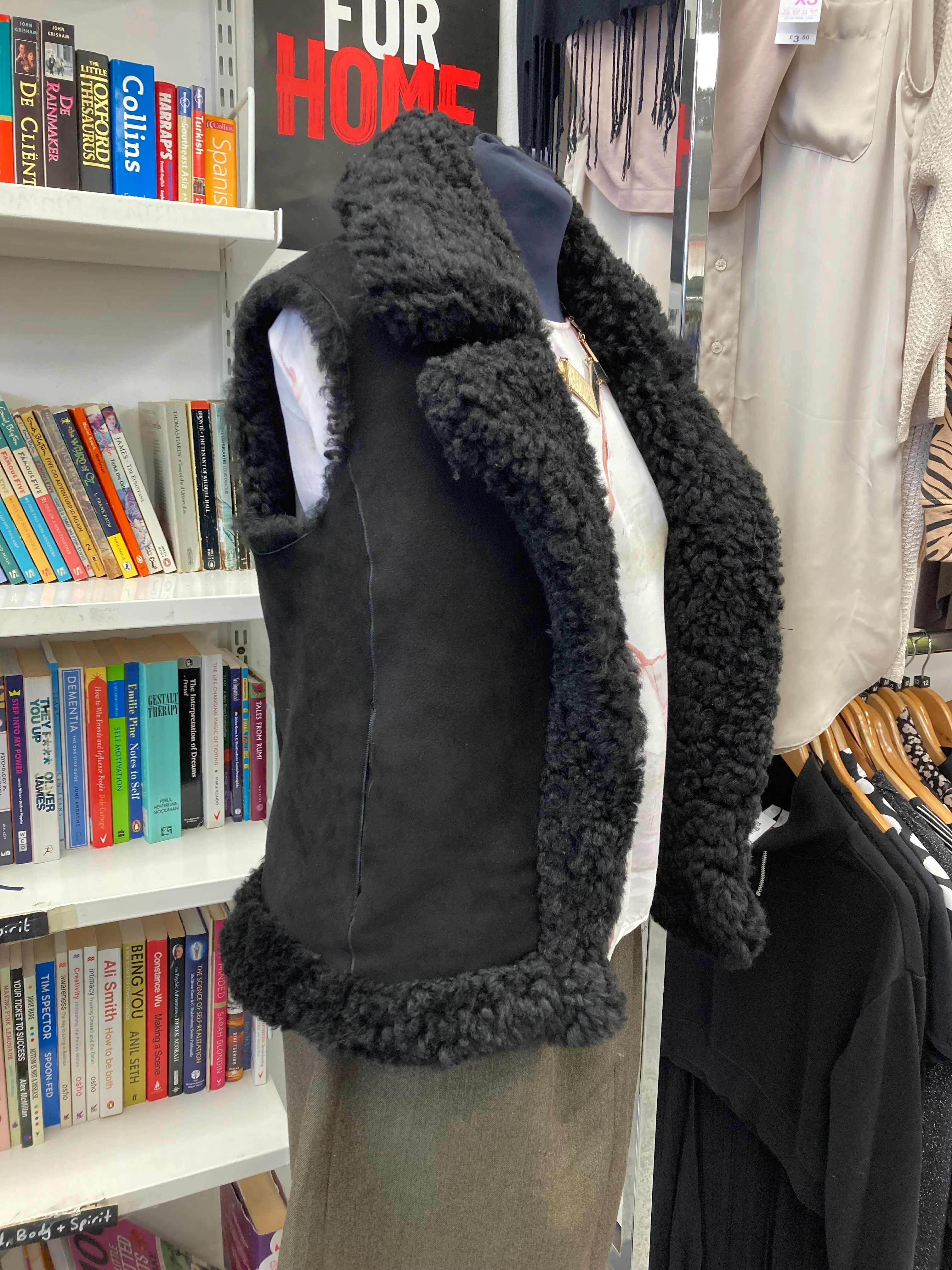 AllSaints Black Shearling Vest Size 4 - Image 6