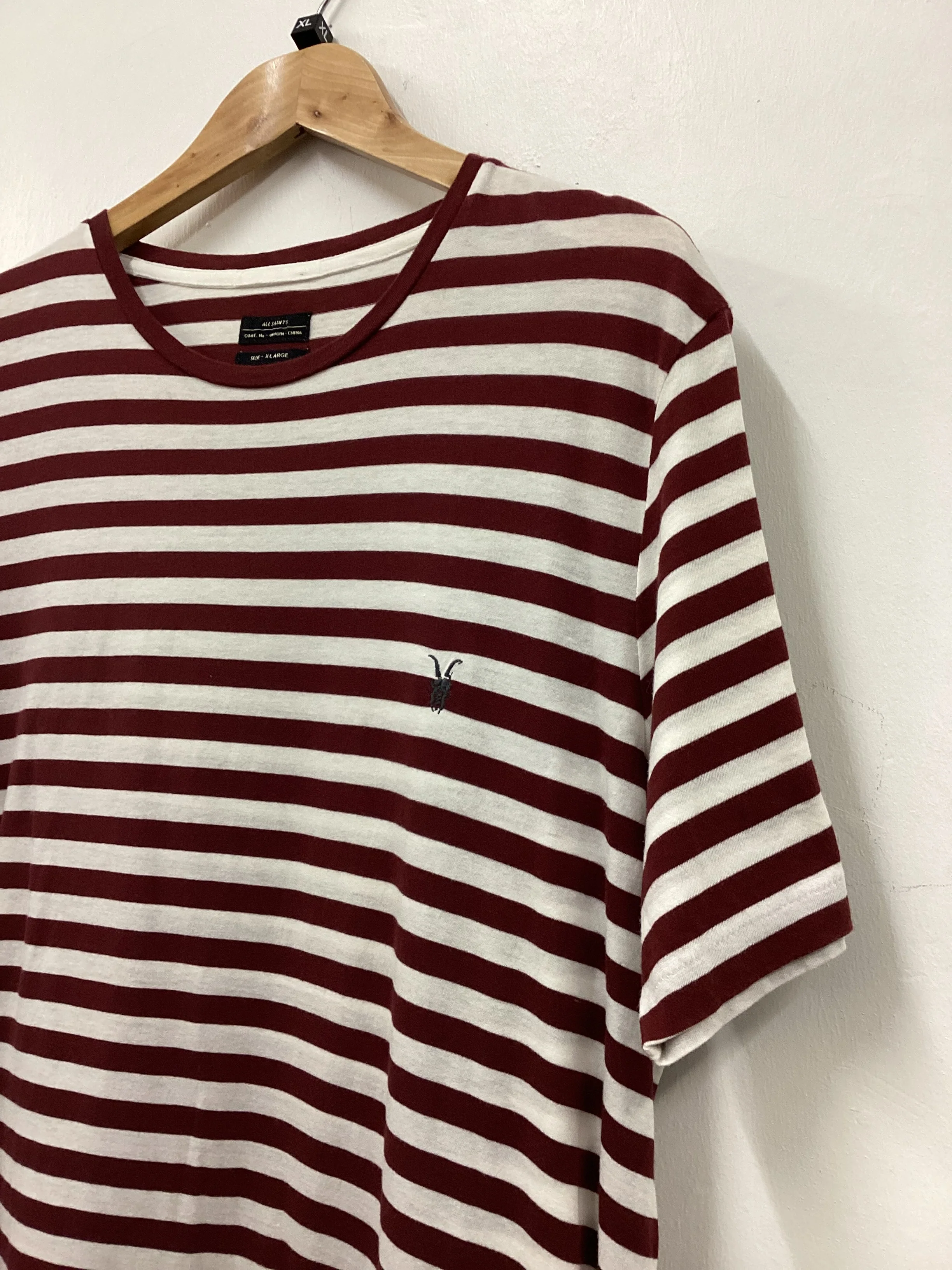 AllSaints XL Mens Striped T Shirt - Image 3