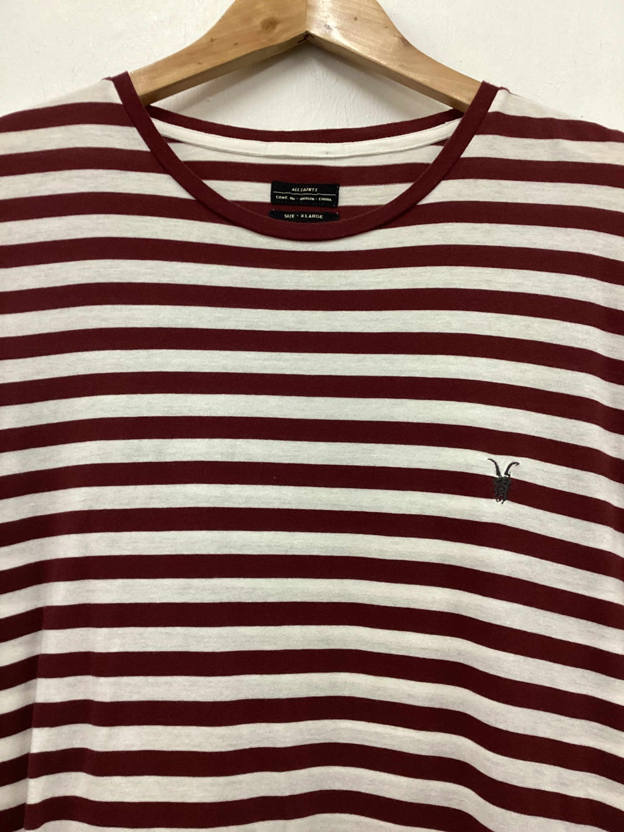 AllSaints XL Mens Striped T Shirt - Image 7
