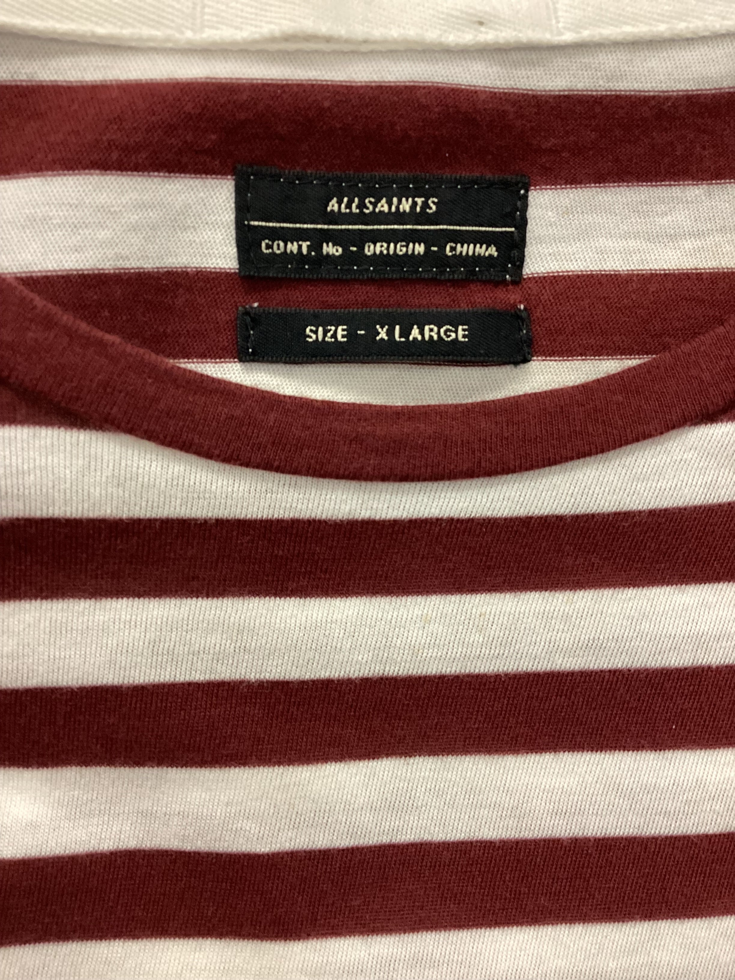 AllSaints XL Mens Striped T Shirt - Image 8