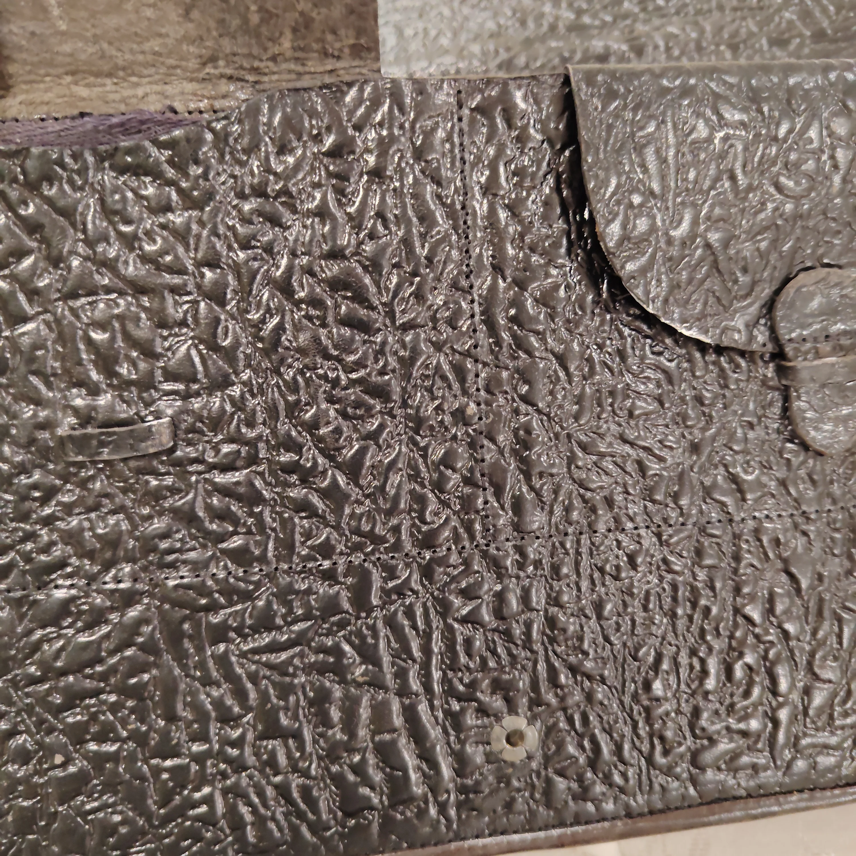 Rare Antique Tooled Carved Leather Egyptian Bag Wallet - Image 3