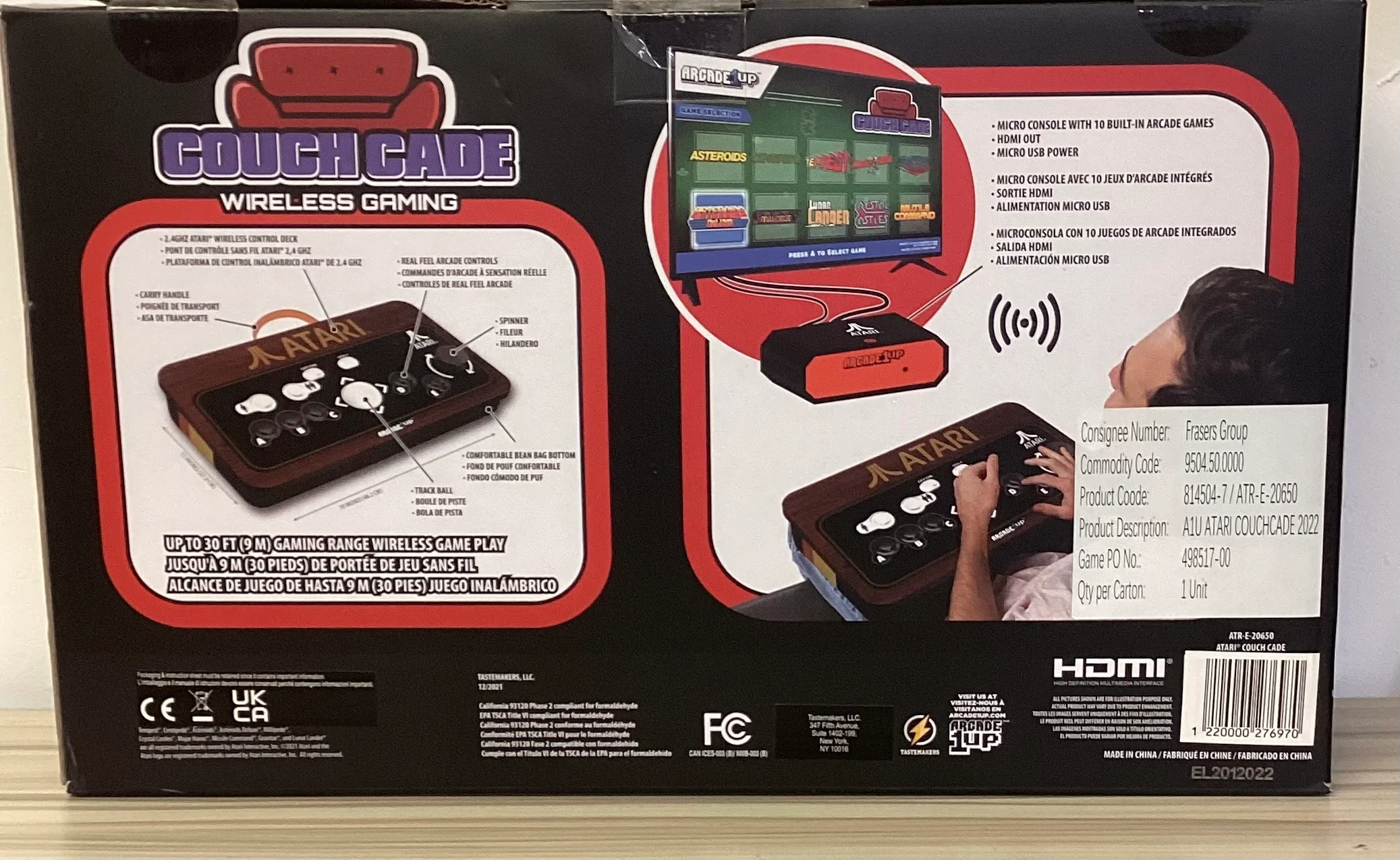 Arcade1Up Atari 10-in-1 Couch Cade - 30ft Wireless Range Home Arcade - Image 3