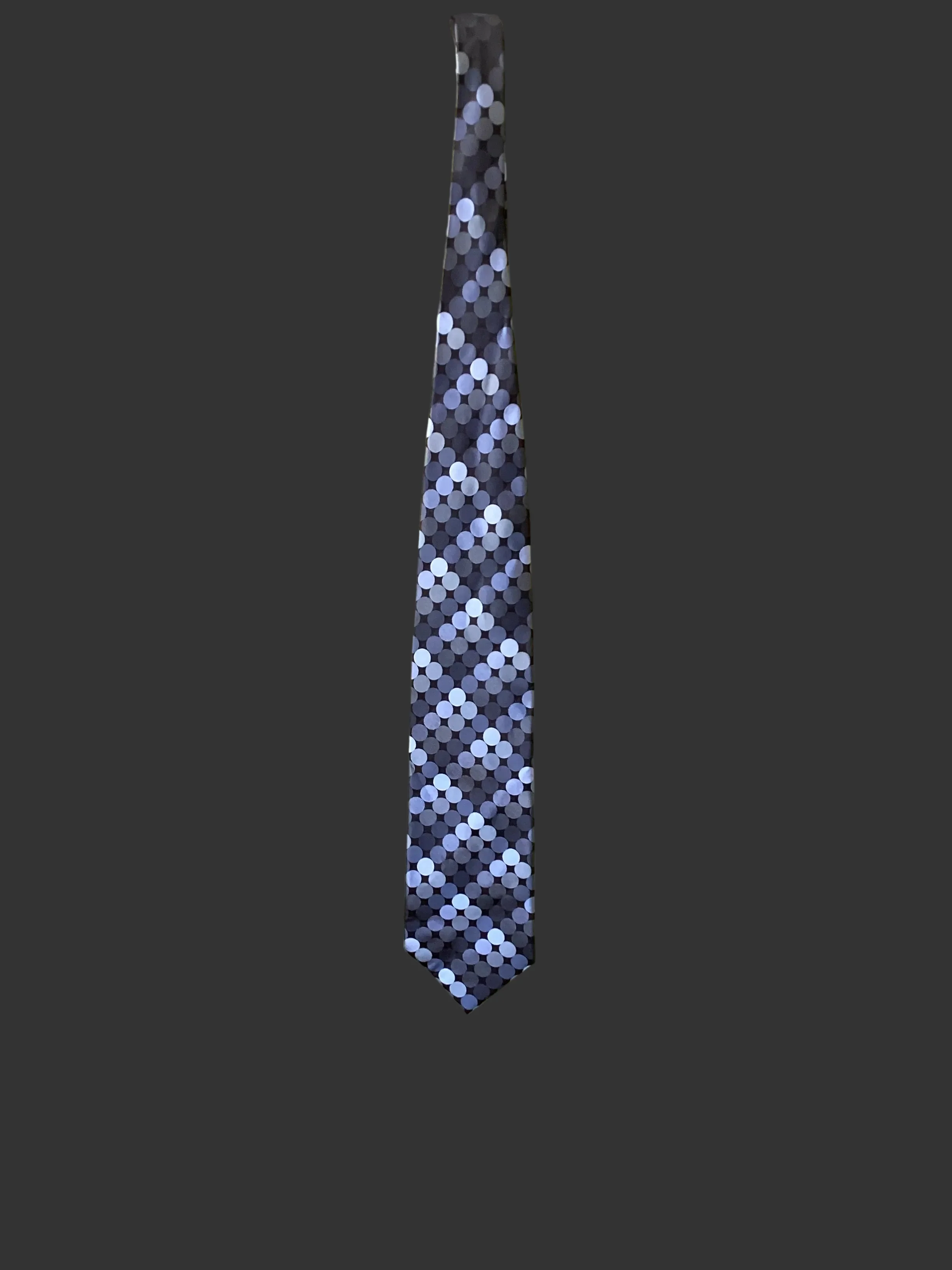Balmain Paris Black and Blue Spotted Silk Tie