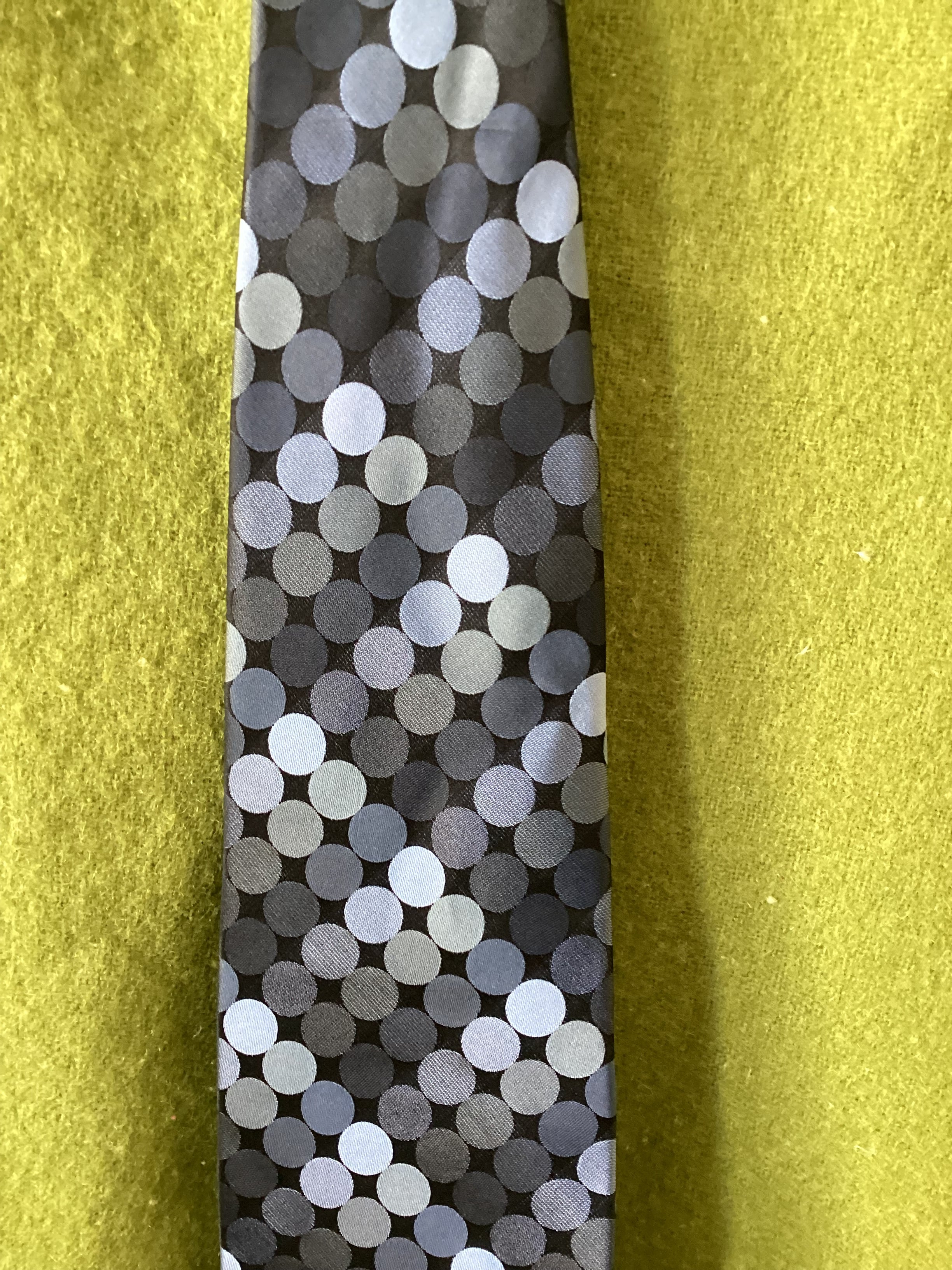 Balmain Paris Black and Blue Spotted Silk Tie - Image 2