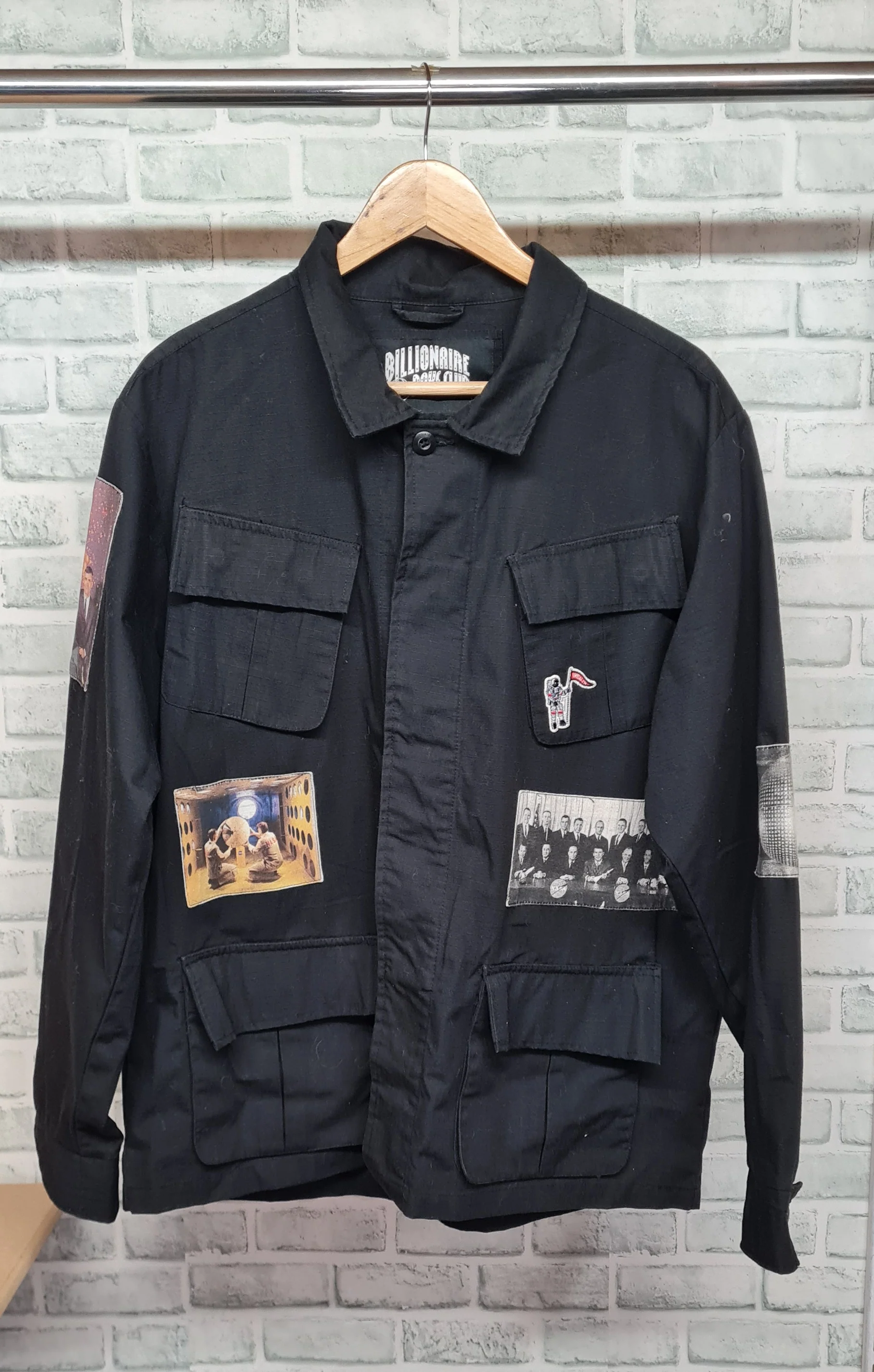 Billionaire Boys Club Nasa Black Patchwork Overshirt Size Large