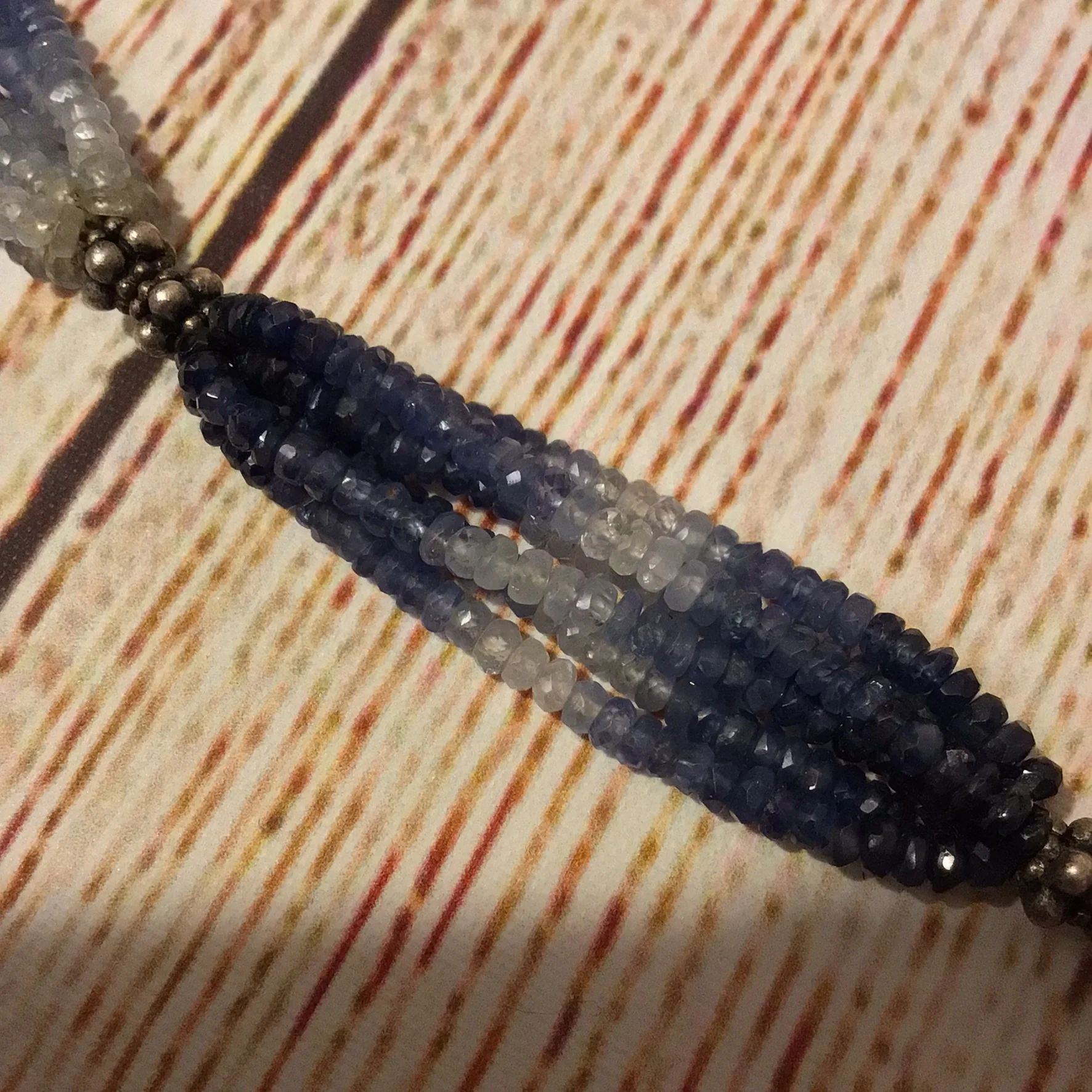 Blue Sapphire Multi Beaded 925 Hallmark Clasp Necklace - Image 15