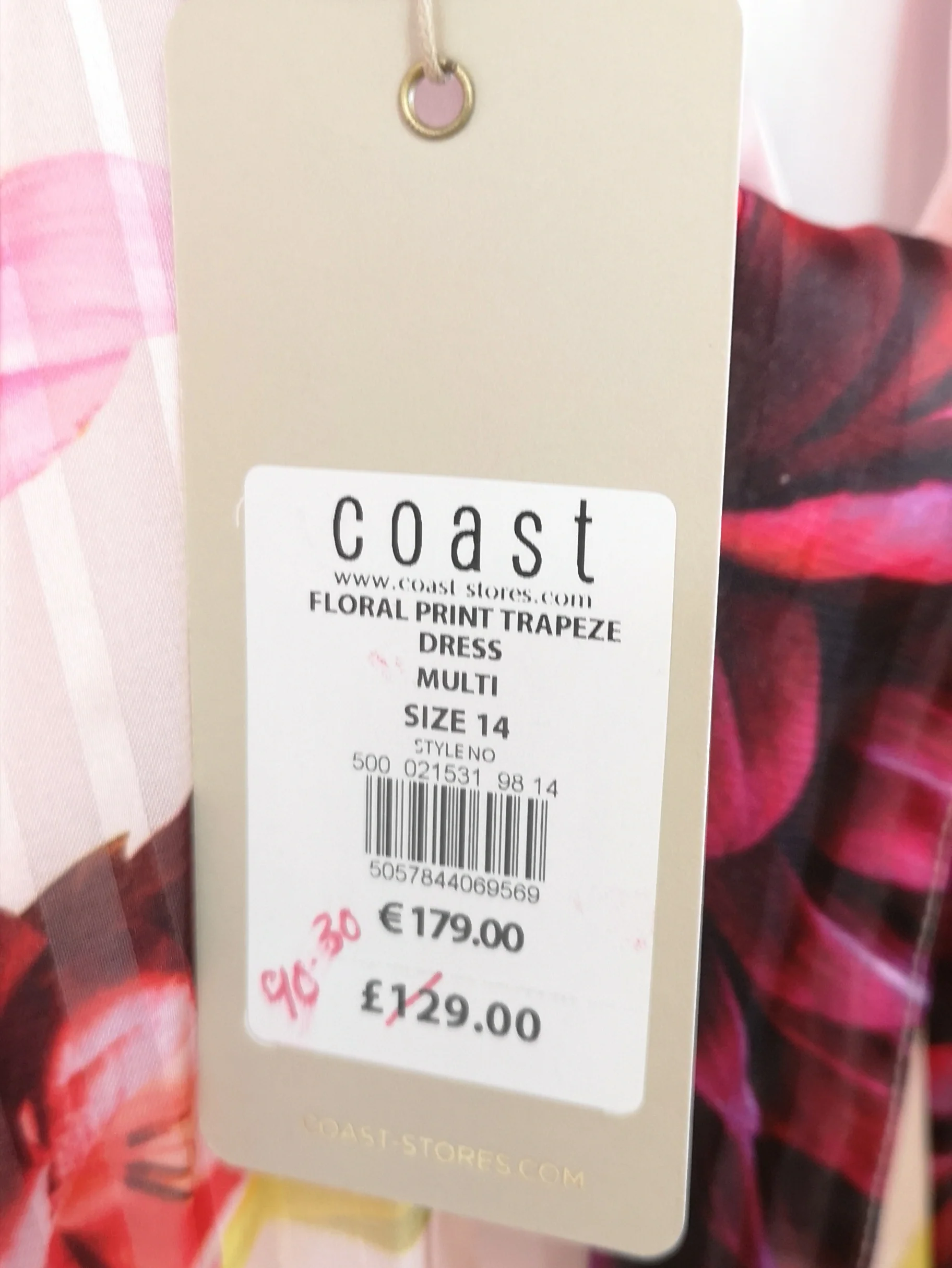 BNWT Coast Pink Floral Dress Size 14 - Image 3
