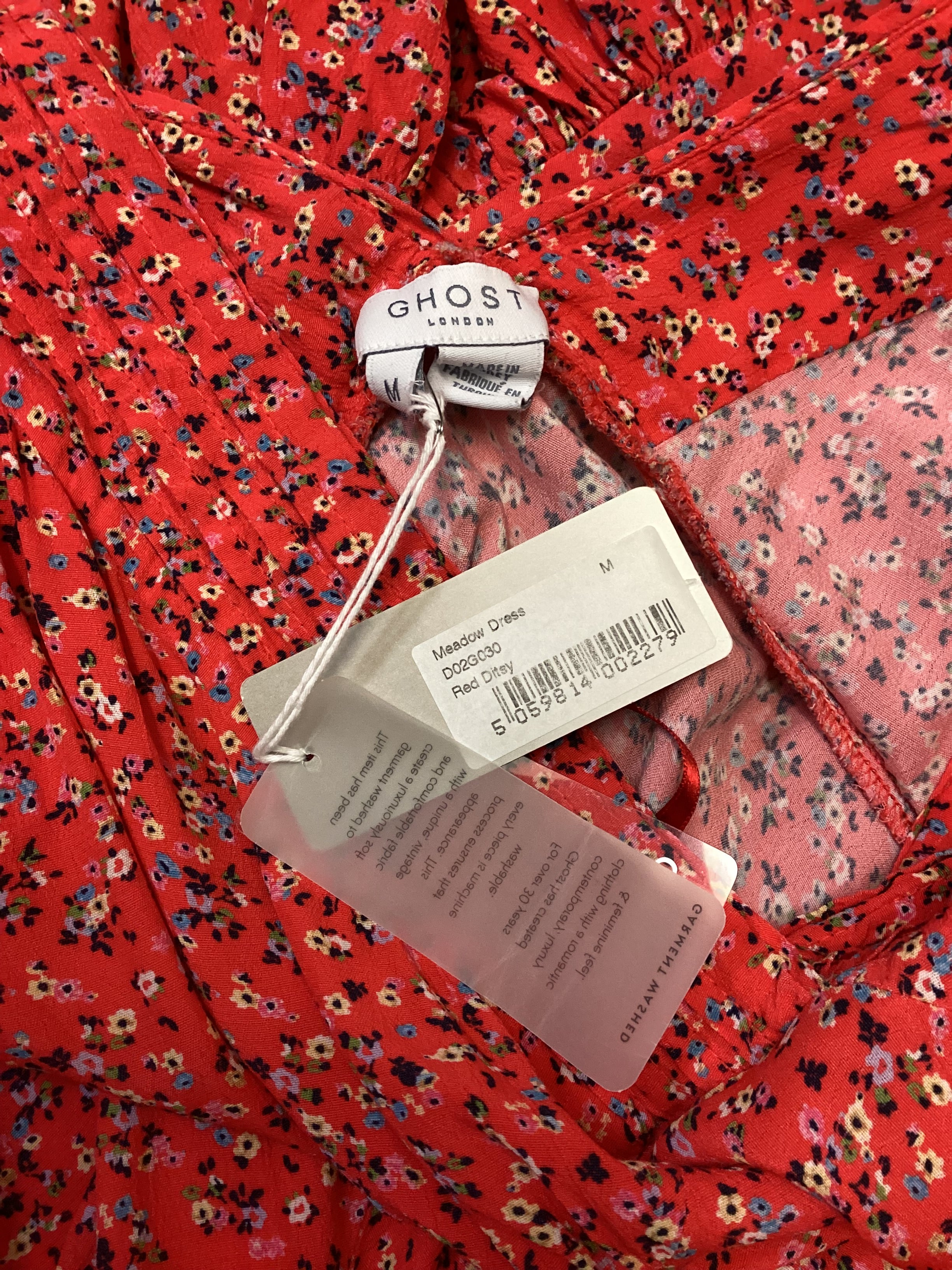BNWT Ghost Red Ditsy Meadow Dress Size M - Image 3