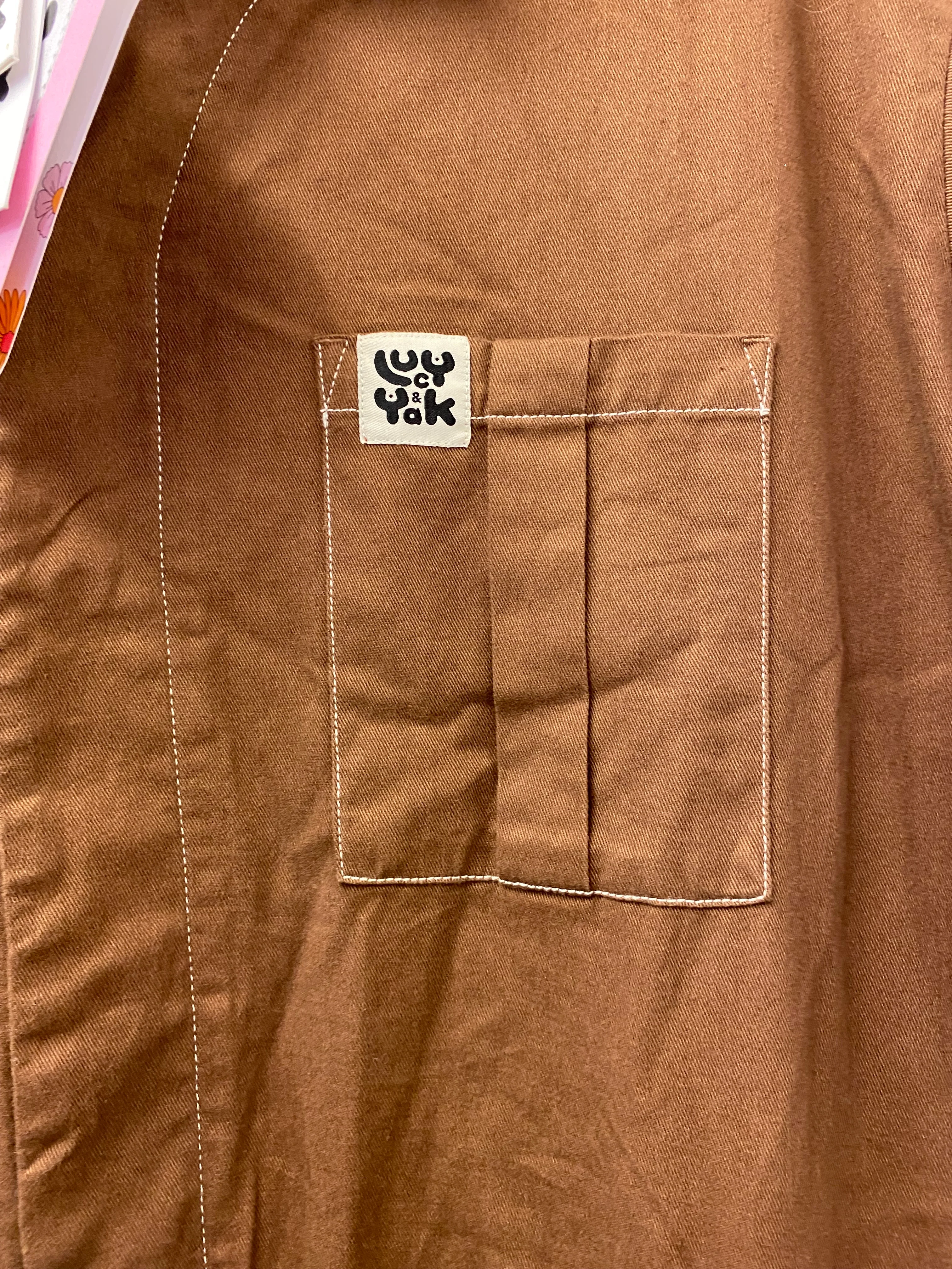 BNWT Lucy and Yak Carmen Jumpsuit Organic Cotton Oak Brown 2XL - Image 10