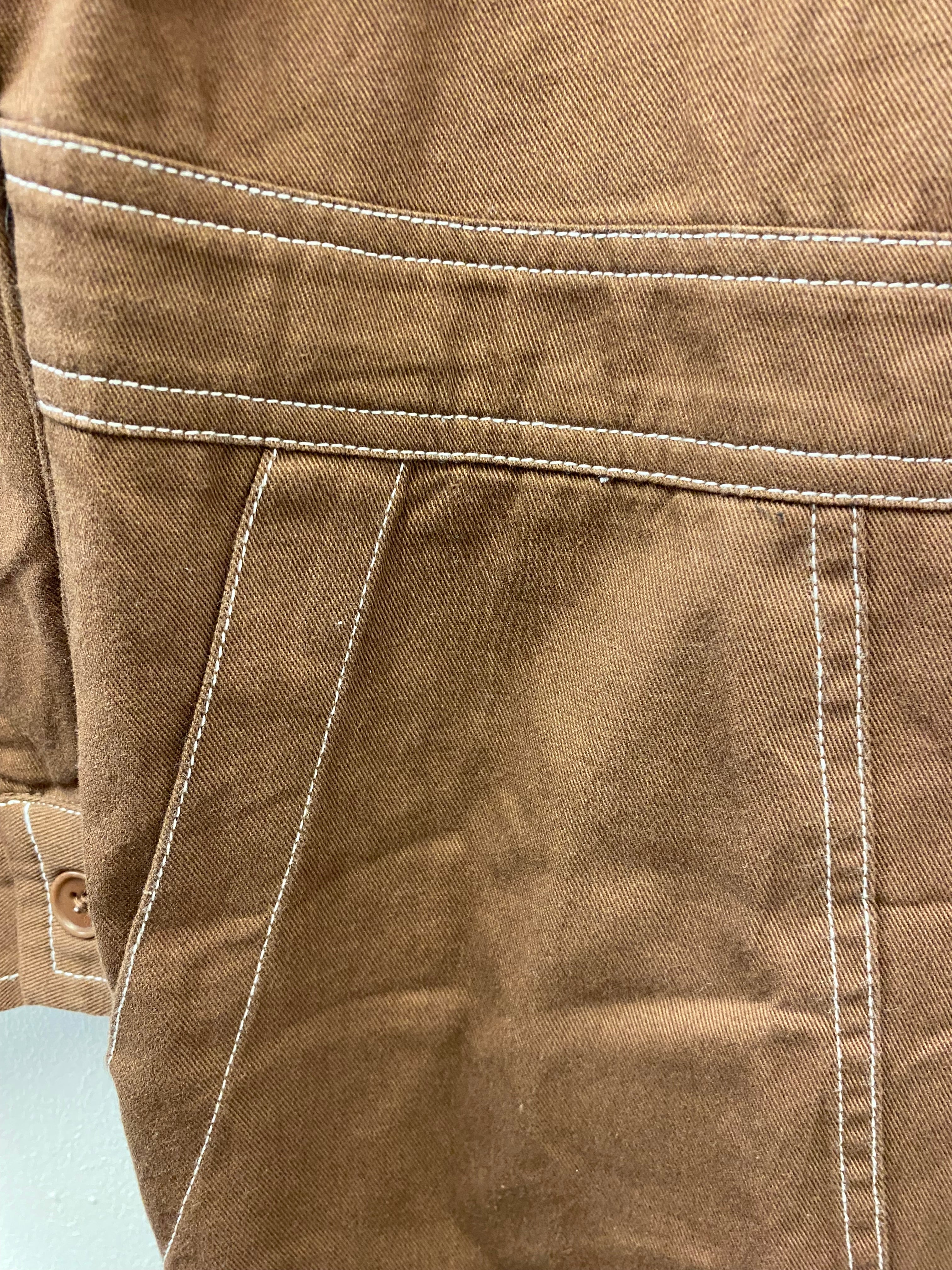 BNWT Lucy and Yak Carmen Jumpsuit Organic Cotton Oak Brown 2XL - Image 6