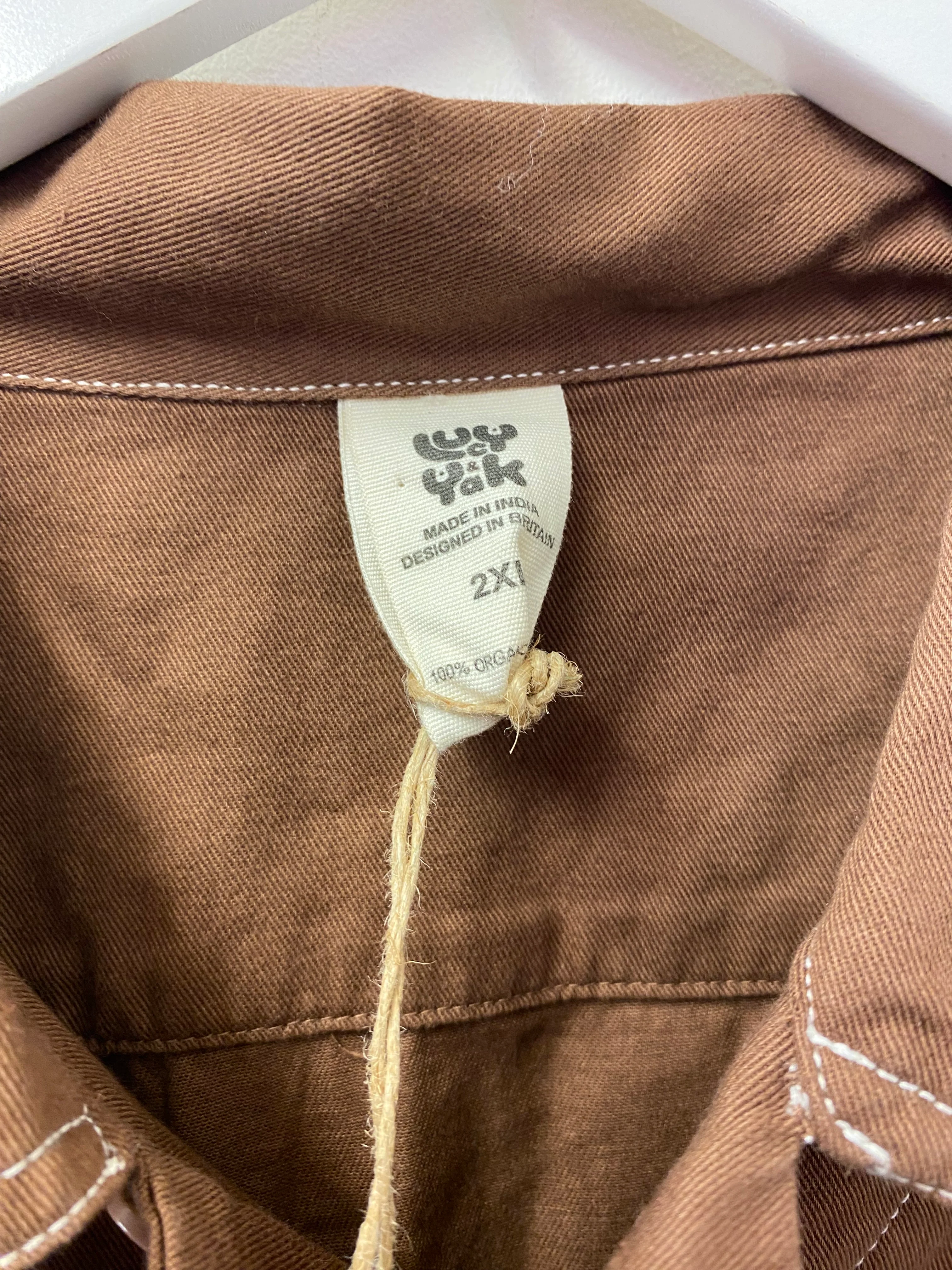 BNWT Lucy and Yak Carmen Jumpsuit Organic Cotton Oak Brown 2XL - Image 9
