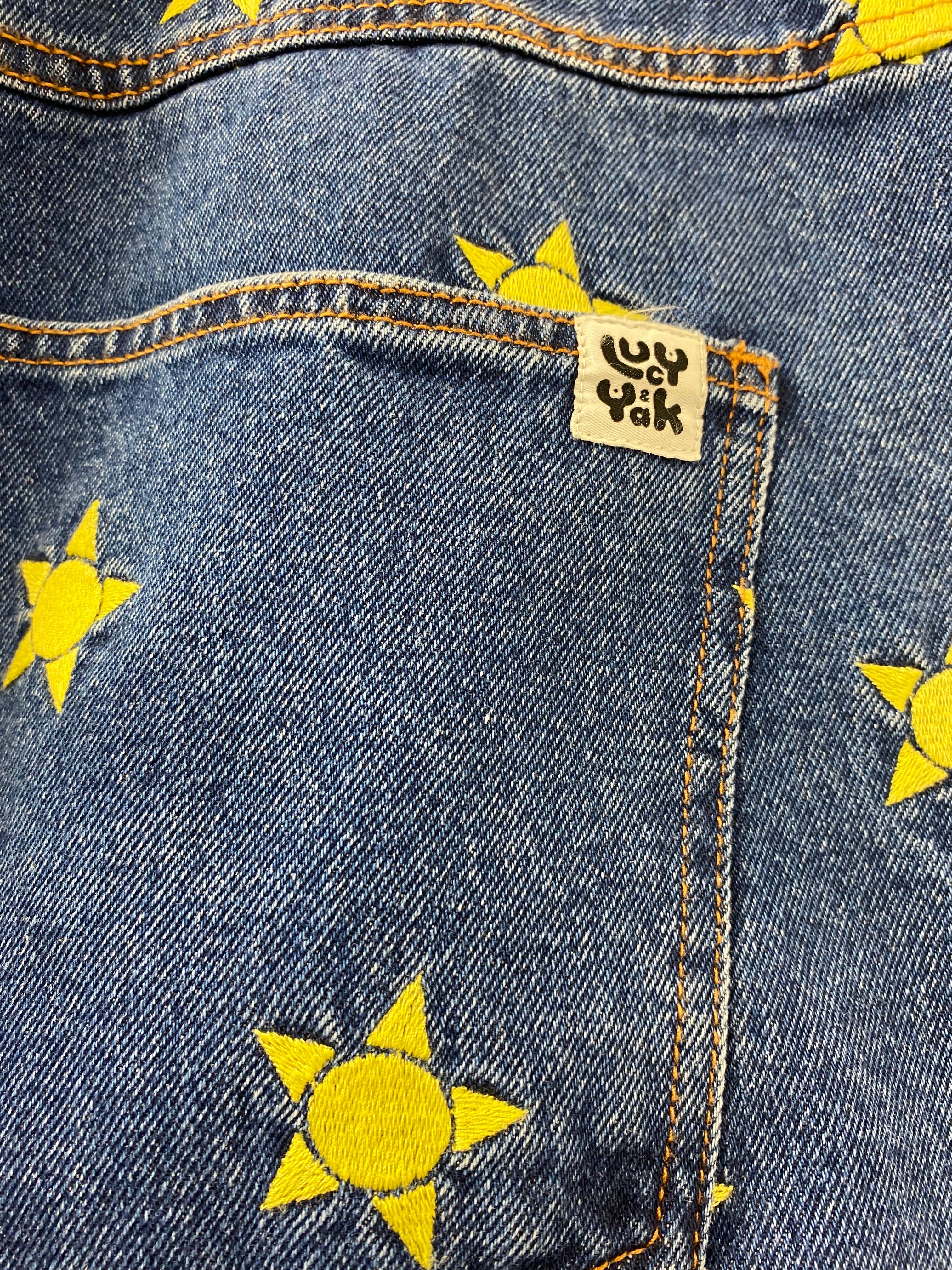 BNWT Lucy and Yak Dana Mom Jeans Organic Denim Solange Embroidery Size 50R - Image 5