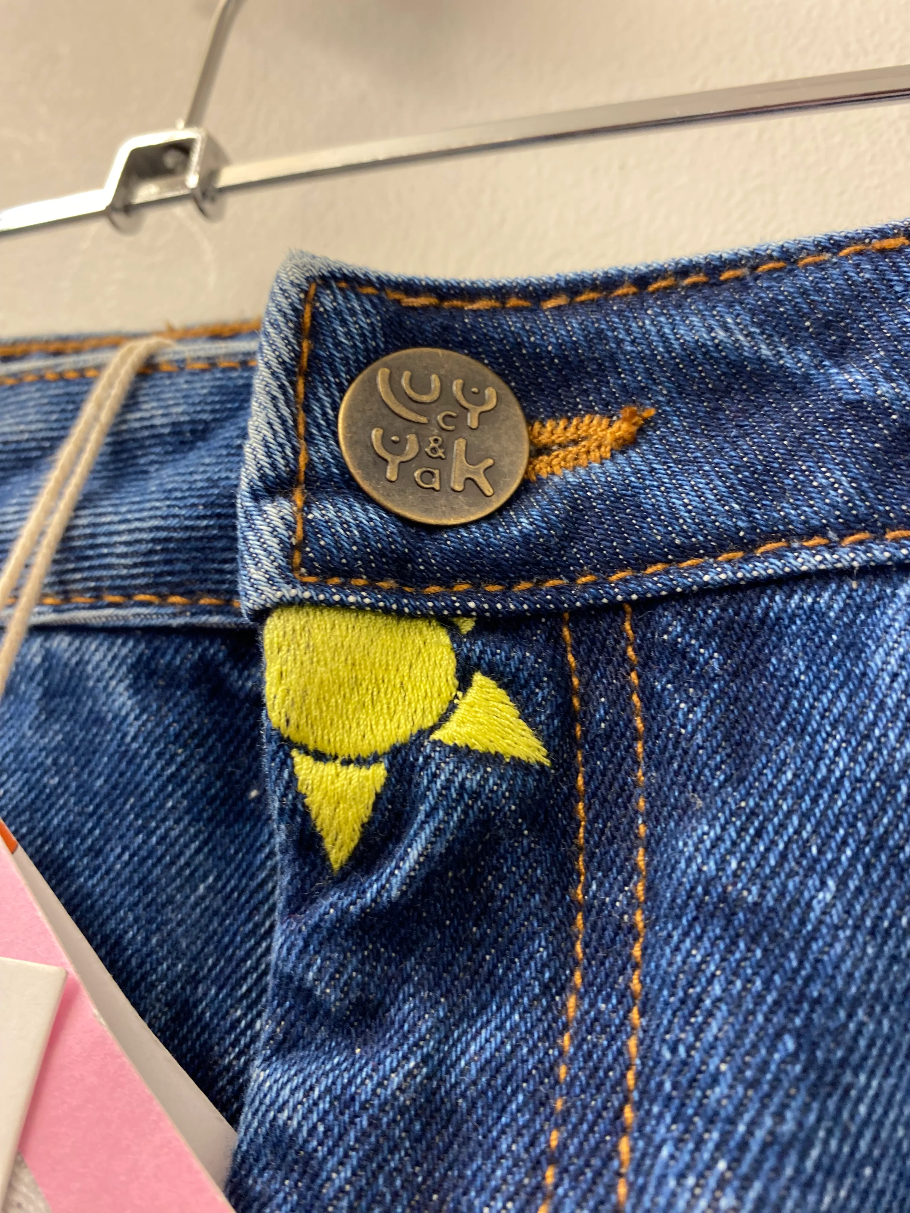 BNWT Lucy and Yak Dana Mom Jeans Organic Denim Solange Embroidery Size 50R - Image 6