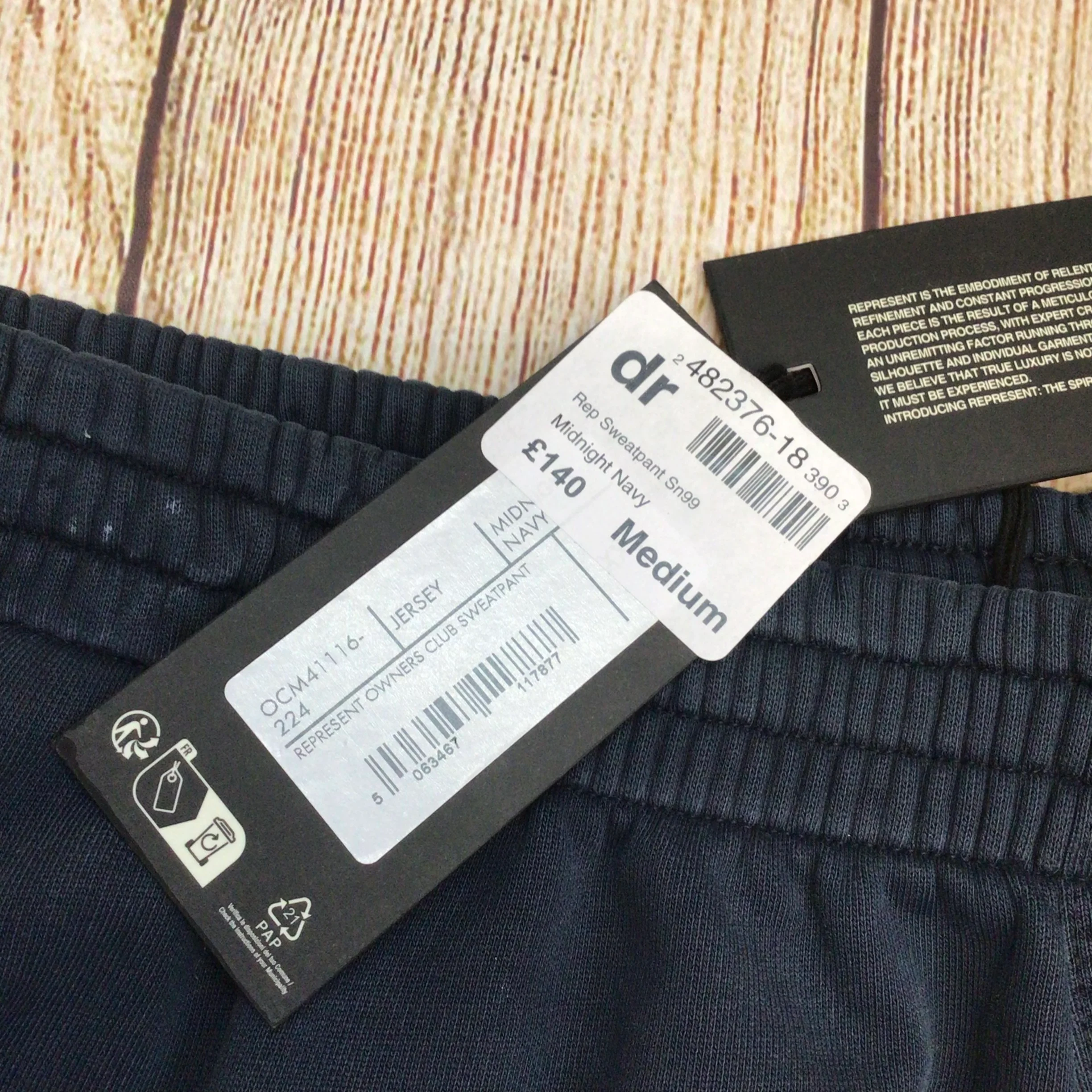 BNWT Represent Owners Club Midnight Navy Sweatpants Joggers Size M - Image 5