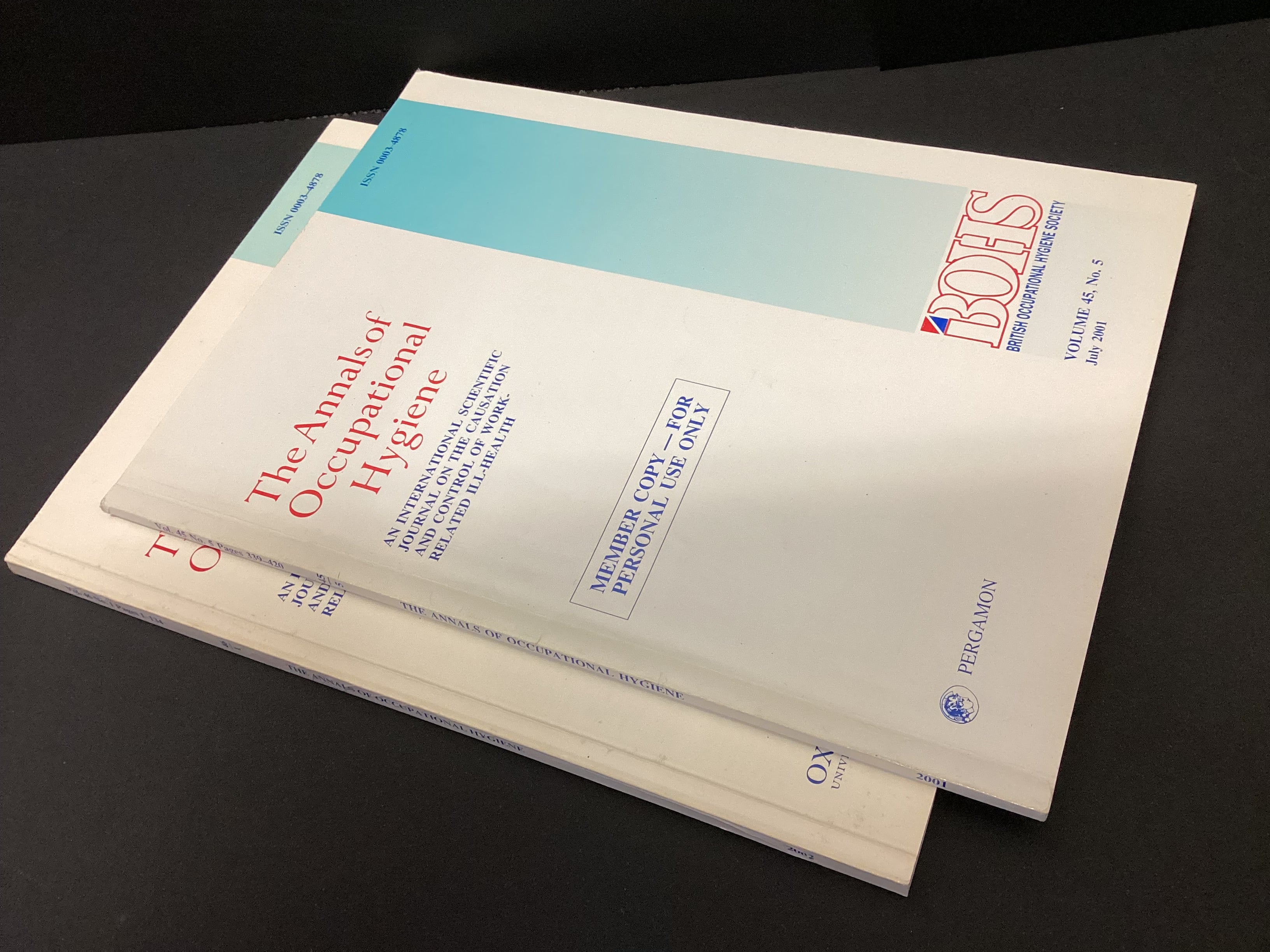 The Annals of Occupational Hygiene  Vol. 45, No. 5 & Vol. 46, No. 1