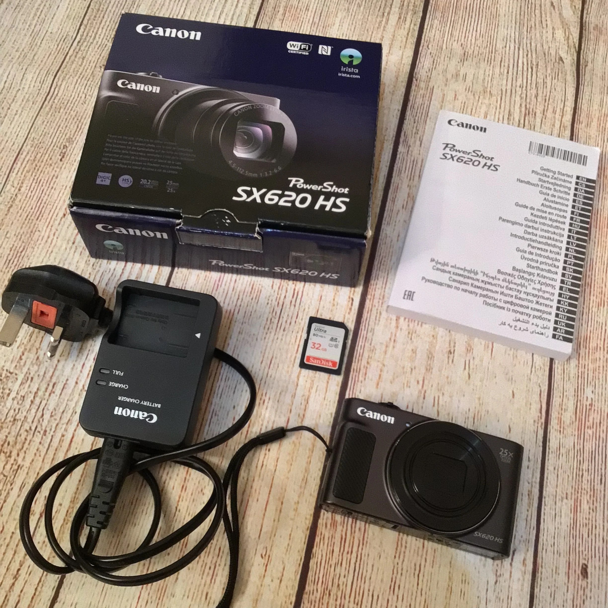 Canon PowerShot SX620 HS Wi-Fi Digital Camera w/Box & Charger