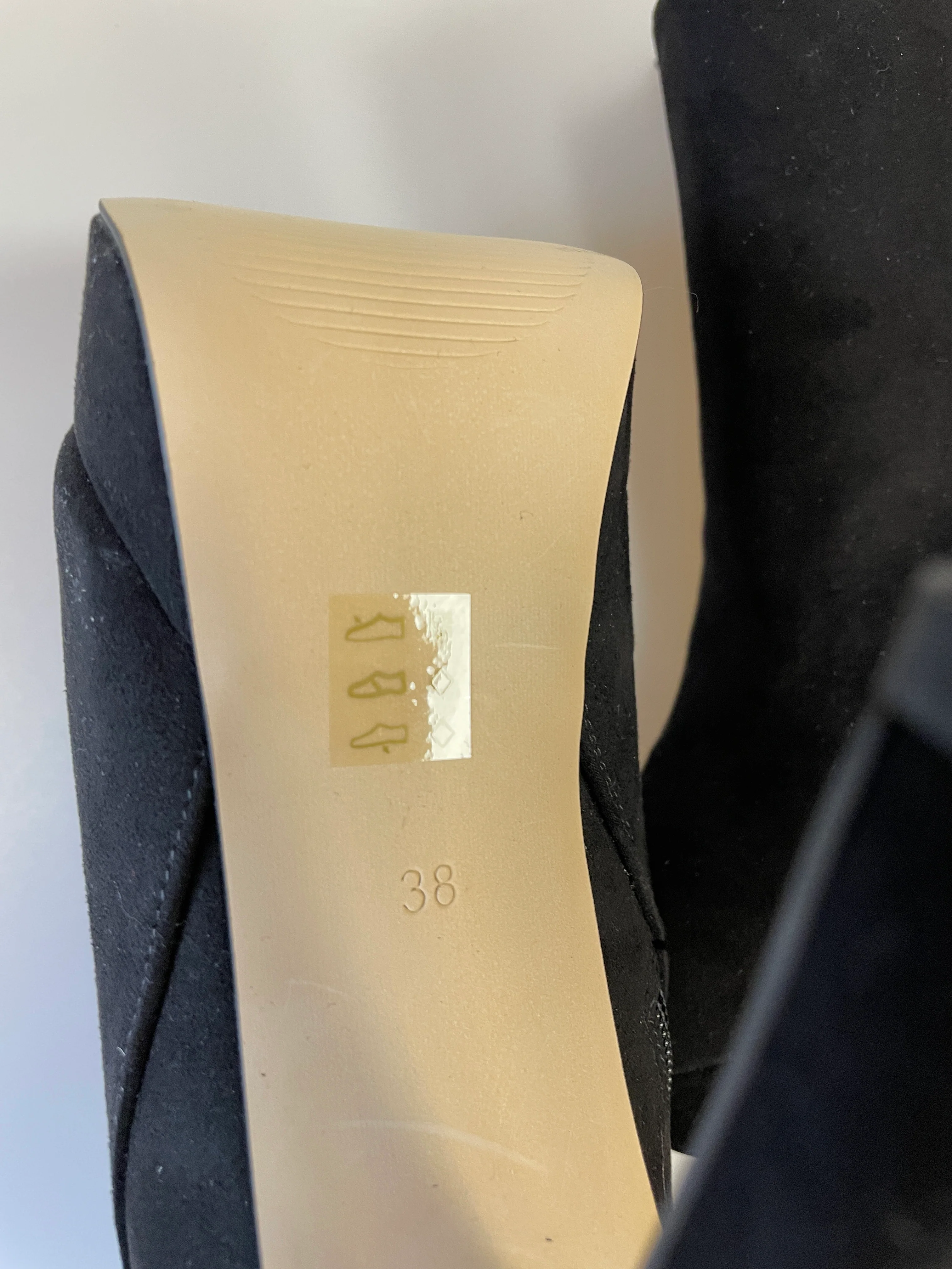 Carvela by Kurt Geiger New in Box Black Faux Suede Heeled Wedged Boots EU 38 UK 5 - Image 10