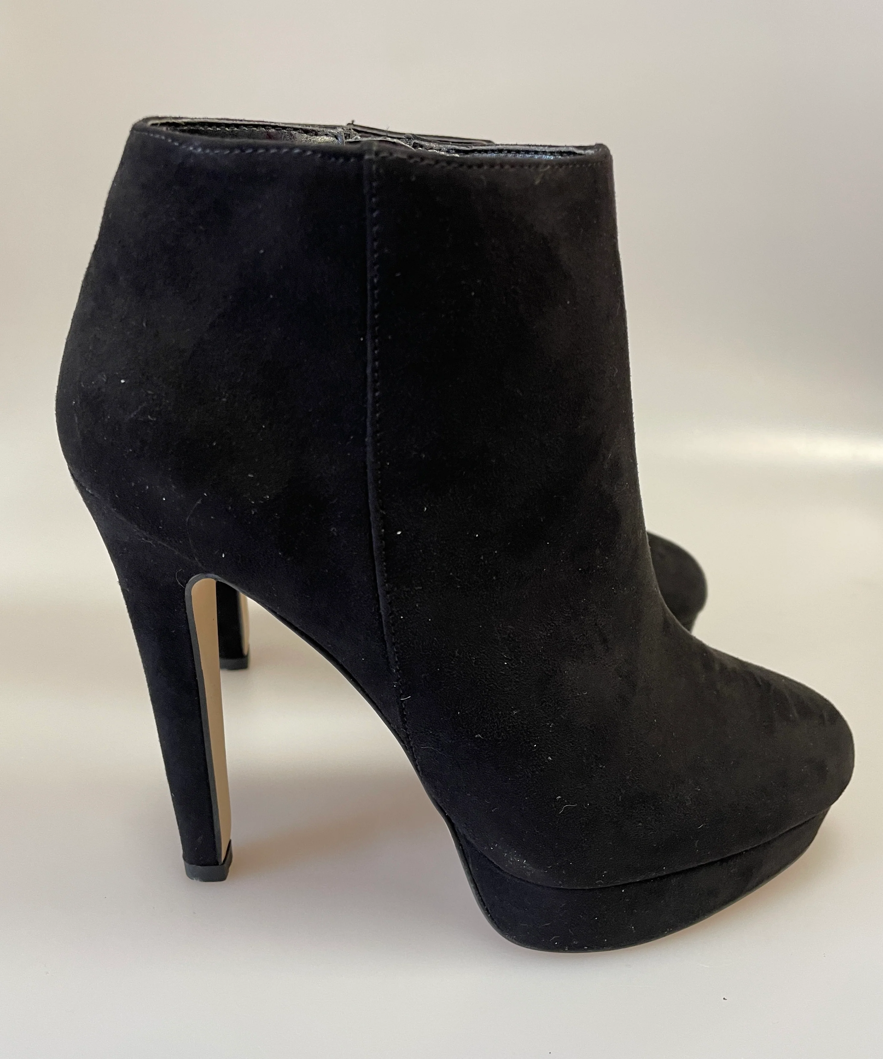 Carvela by Kurt Geiger New in Box Black Faux Suede Heeled Wedged Boots EU 38 UK 5 - Image 4
