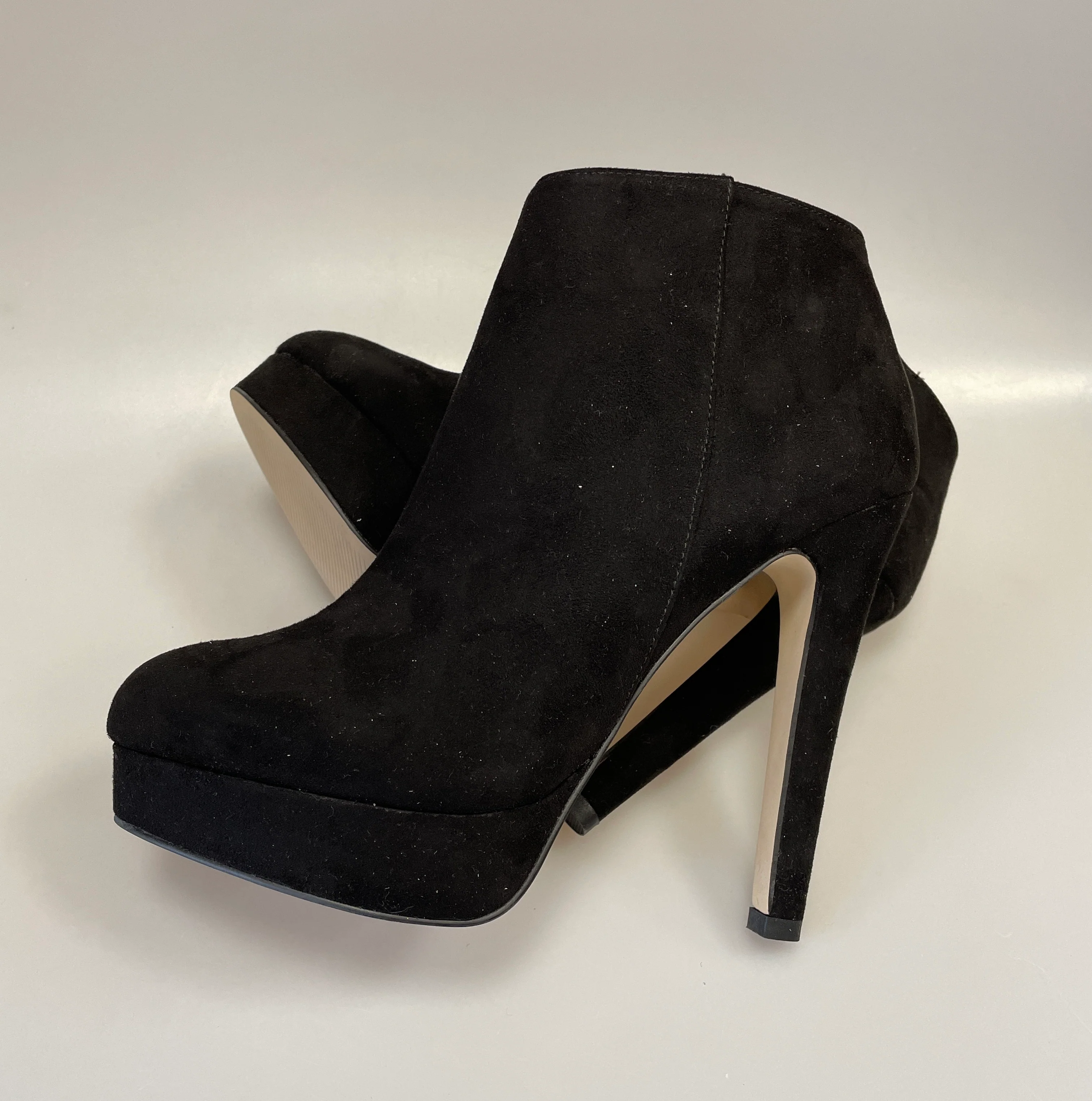 Carvela by Kurt Geiger New in Box Black Faux Suede Heeled Wedged Boots EU 38 UK 5 - Image 6