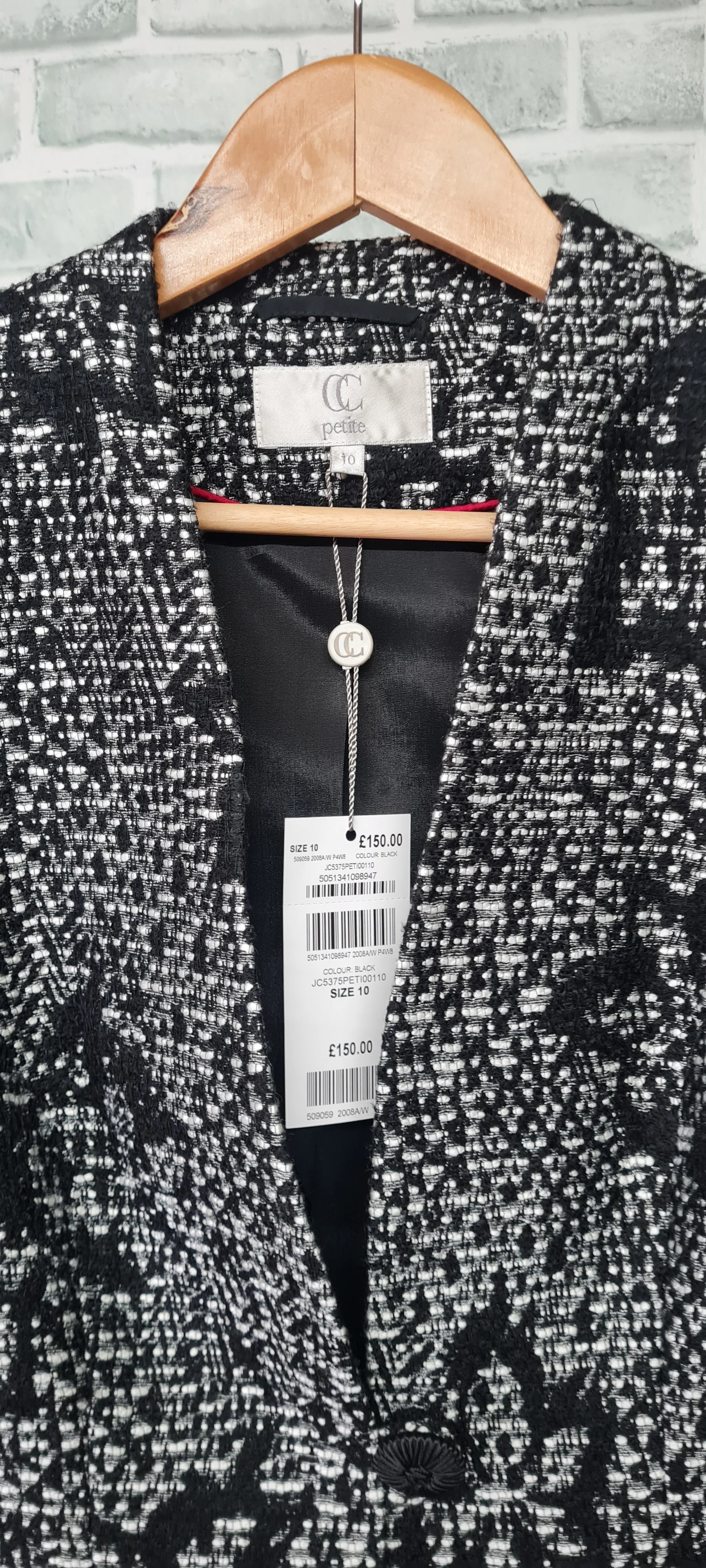 CC Petite Floral Black and White Blazer BNWT - Image 2