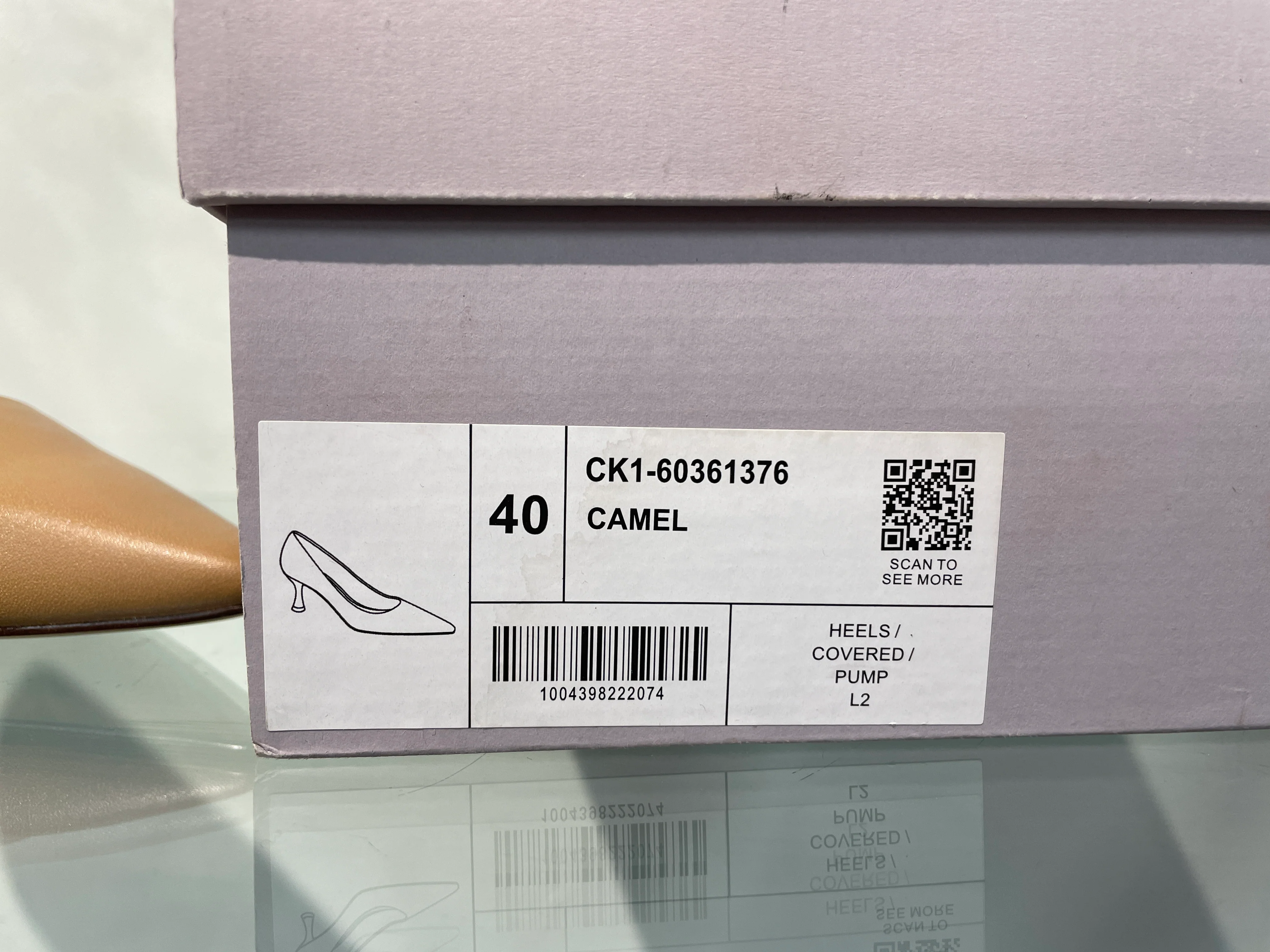 Charles & Keith New with Box Camel Beige Faux Leather Heeled Court Shoes Size 40 UK 7 - Image 11