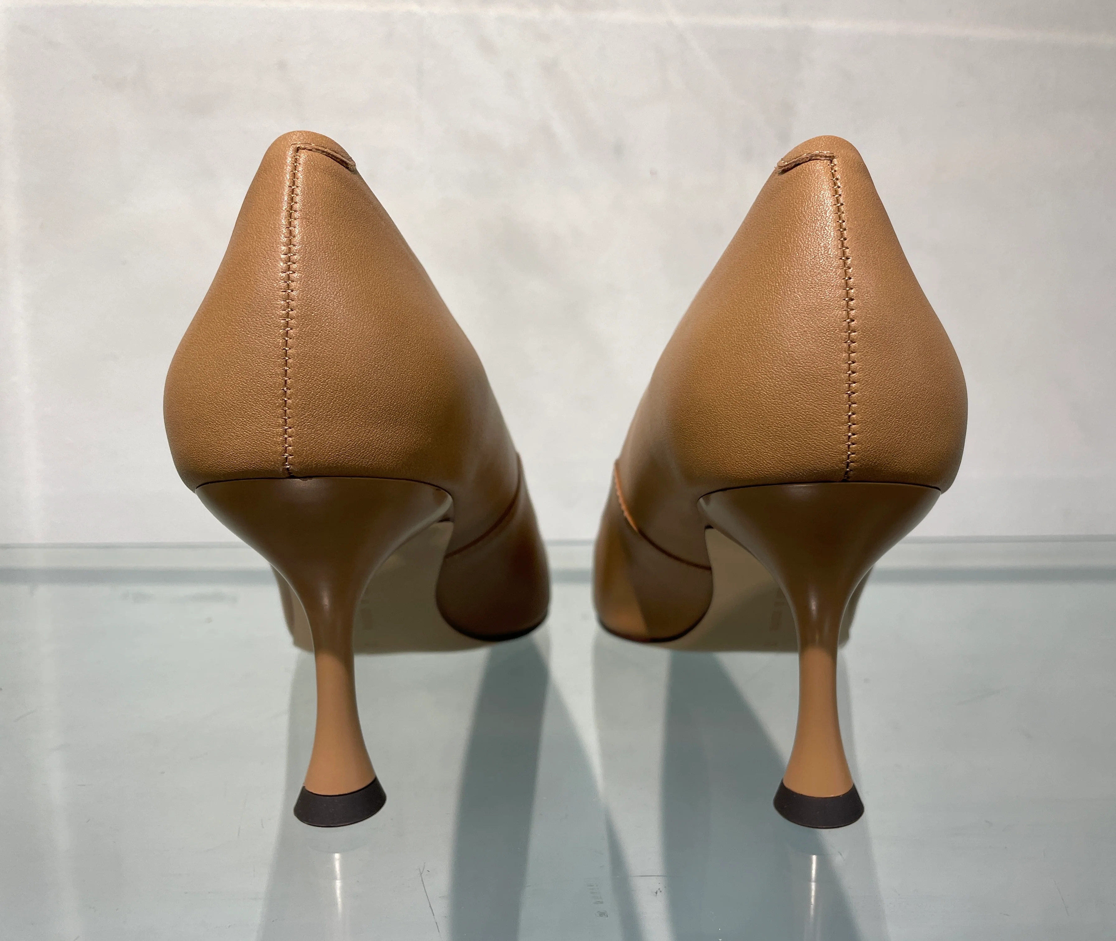 Charles & Keith New with Box Camel Beige Faux Leather Heeled Court Shoes Size 40 UK 7 - Image 5
