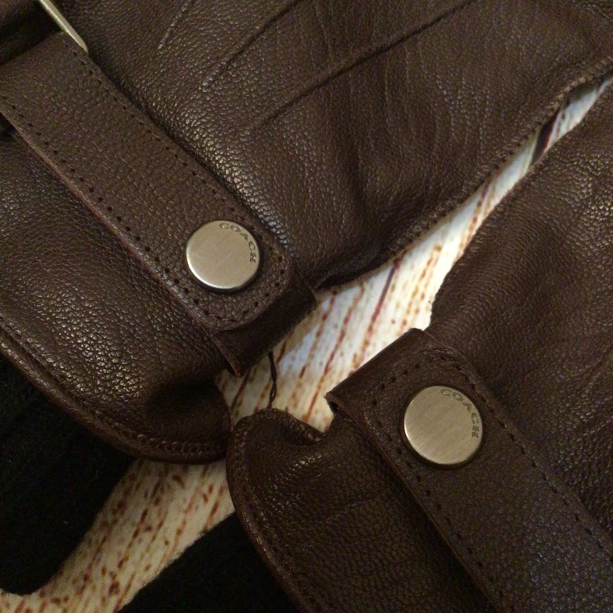 Coach Brown Leather Gloves w/Removable Wool Cashmere Gloves Size M - Image 3