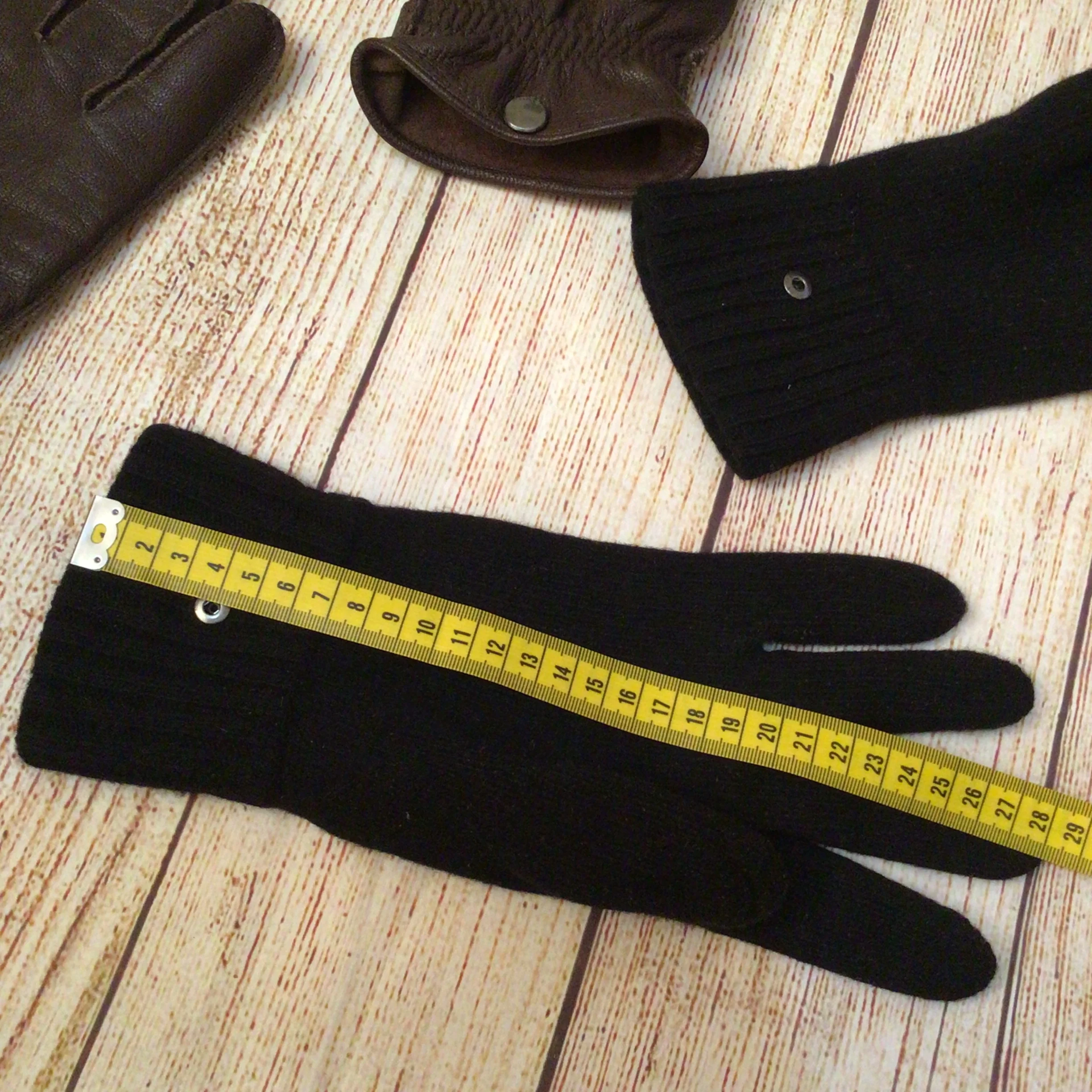 Coach Brown Leather Gloves w/Removable Wool Cashmere Gloves Size M - Image 7