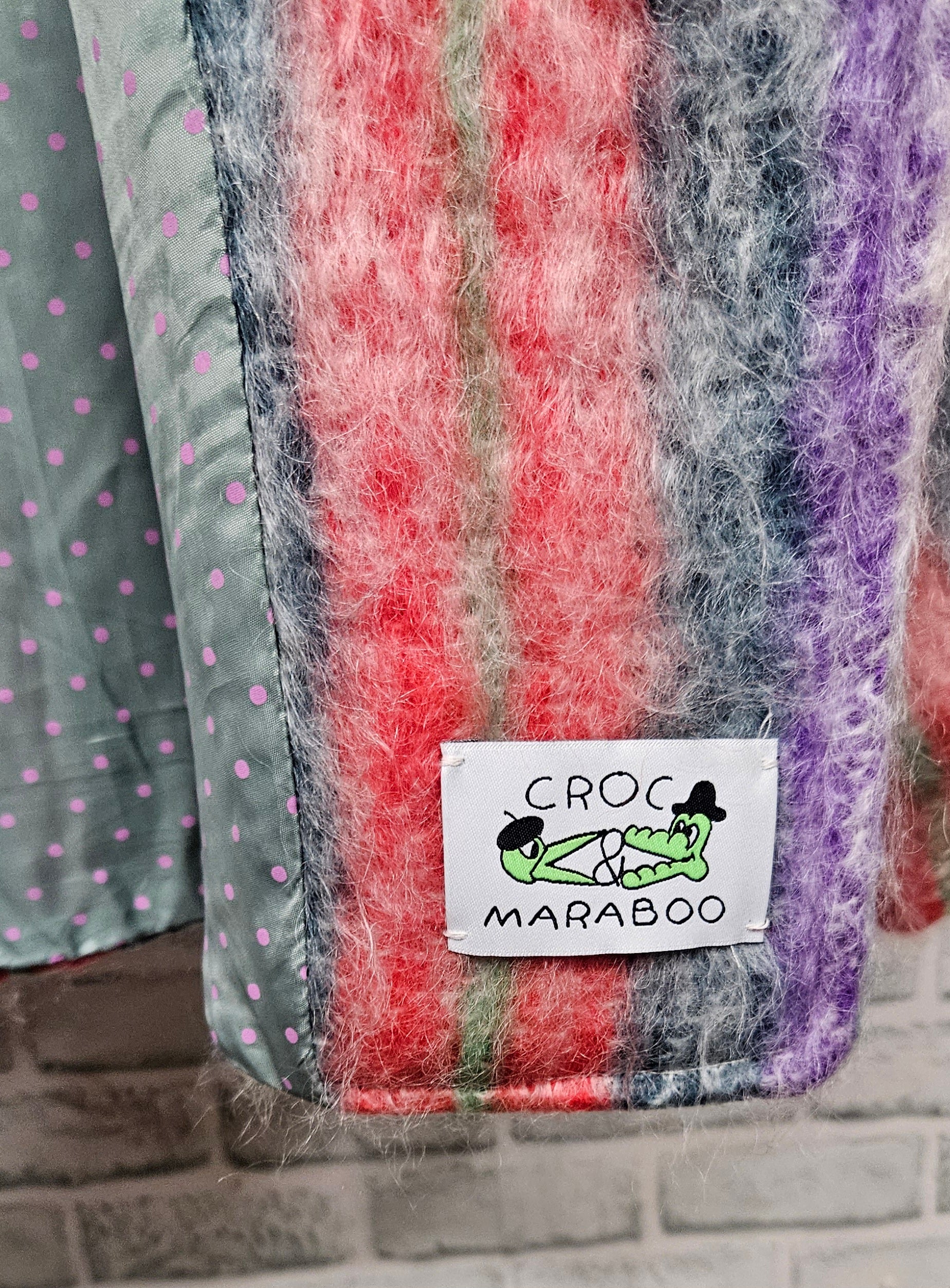 Croc & Maraboo Multi Colored Stripe Mohair Jacket Blazer - Image 4
