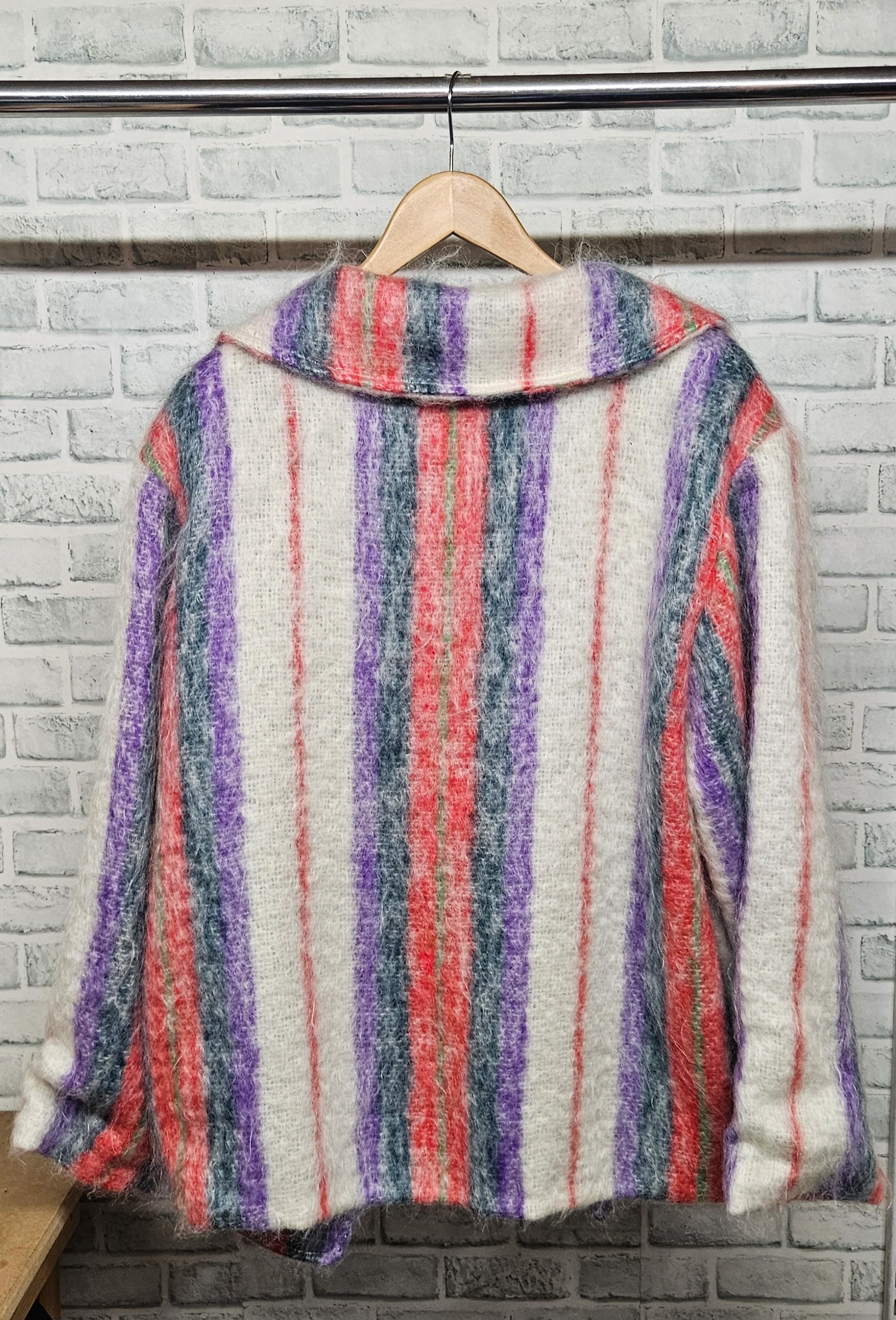 Croc & Maraboo Multi Colored Stripe Mohair Jacket Blazer - Image 5