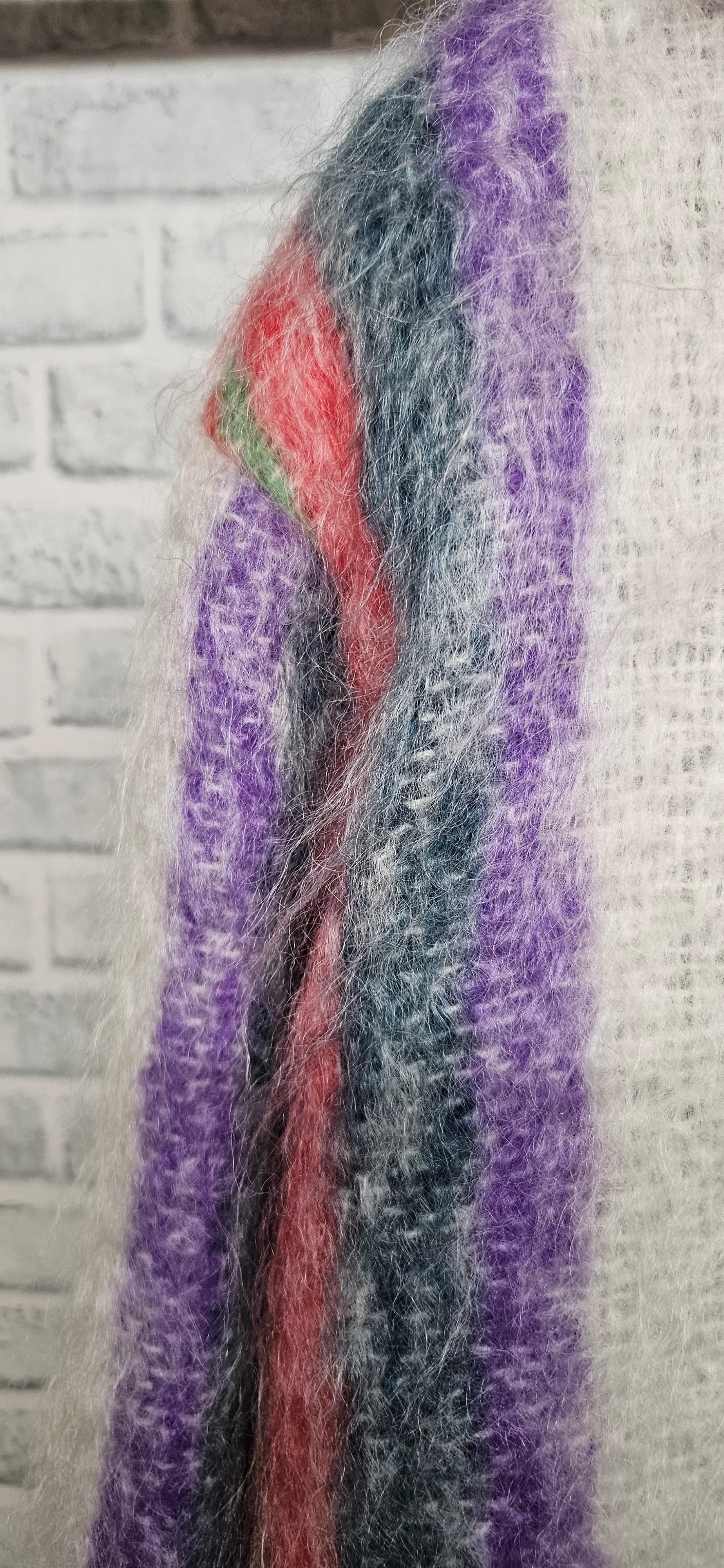 Croc & Maraboo Multi Colored Stripe Mohair Jacket Blazer - Image 6