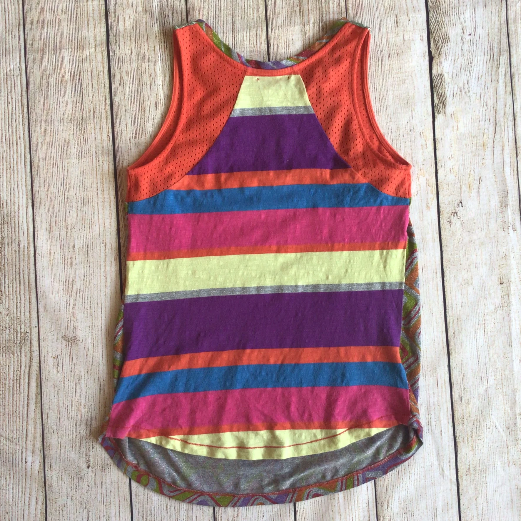 Custo Barcelona Y2K Multi Orange Purple Green Rainbow Tank Top Size Ch 32 (approx.) - Image 3