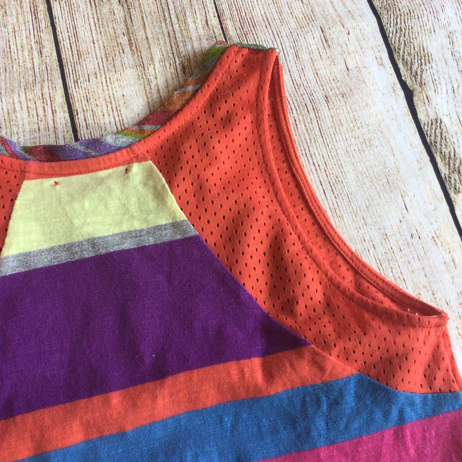 Custo Barcelona Y2K Multi Orange Purple Green Rainbow Tank Top Size Ch 32 (approx.) - Image 4