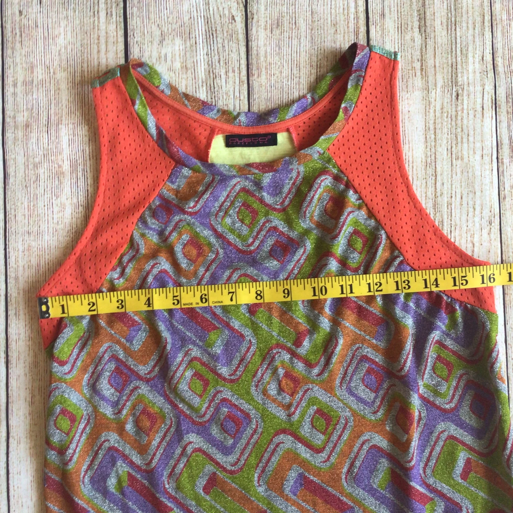 Custo Barcelona Y2K Multi Orange Purple Green Rainbow Tank Top Size Ch 32 (approx.) - Image 6