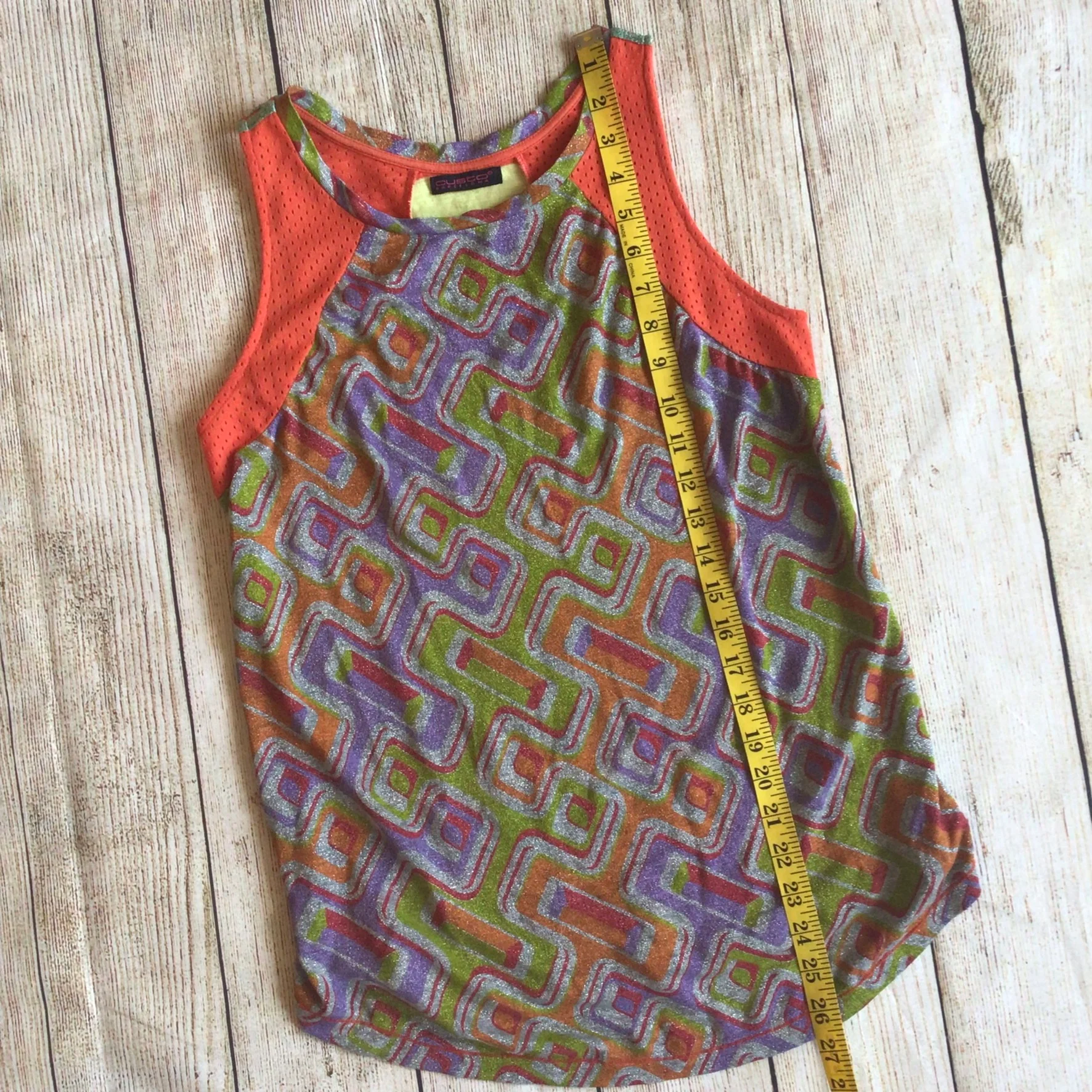 Custo Barcelona Y2K Multi Orange Purple Green Rainbow Tank Top Size Ch 32 (approx.) - Image 7