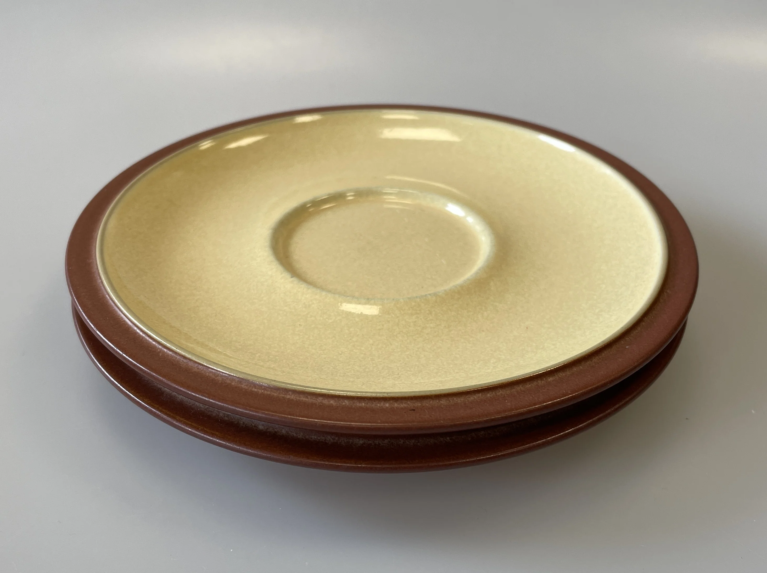 Denby Juice Lemon Yellow & Terracotta Saucers x 2 - Image 3