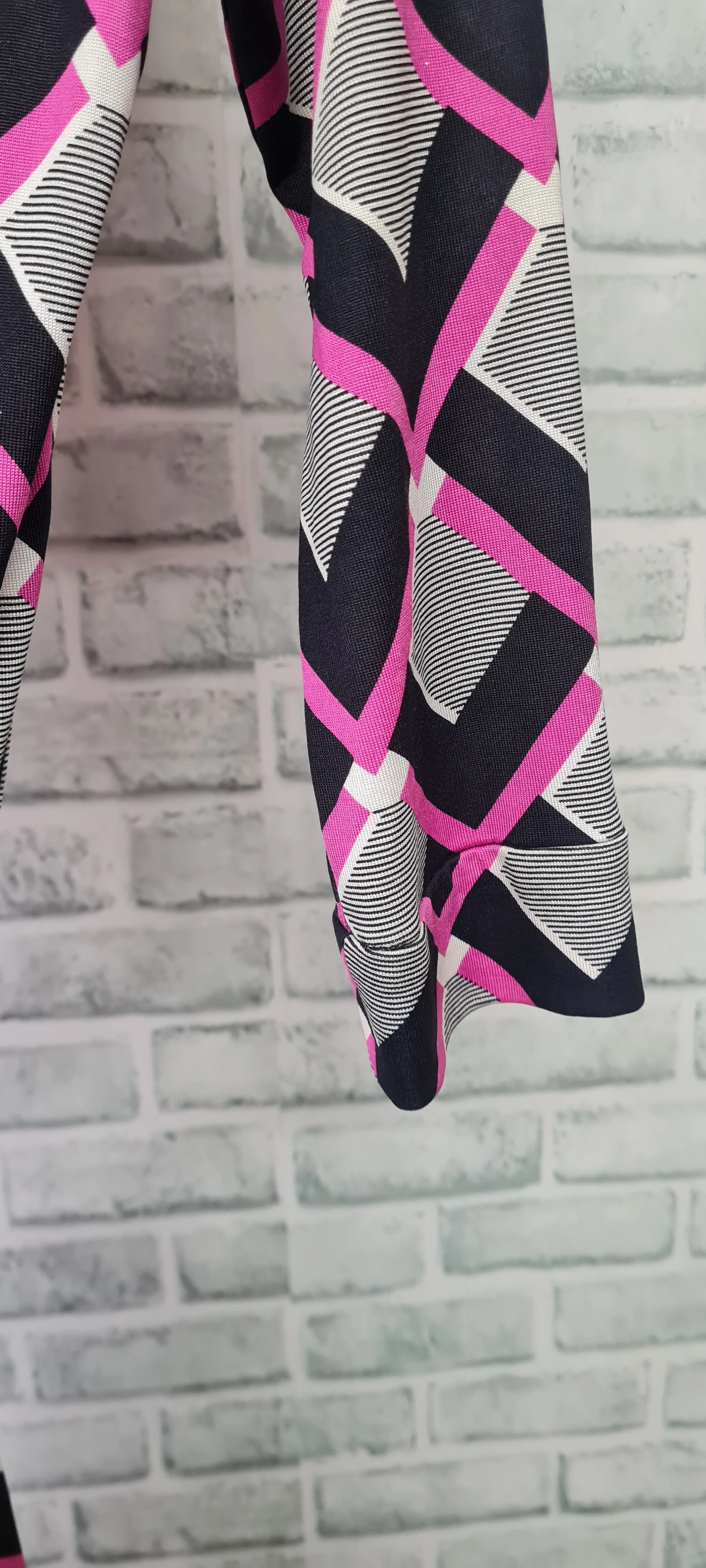 Diane von Furstenberg Geometric Print Midi Wrap Dress Size 8 - Image 3