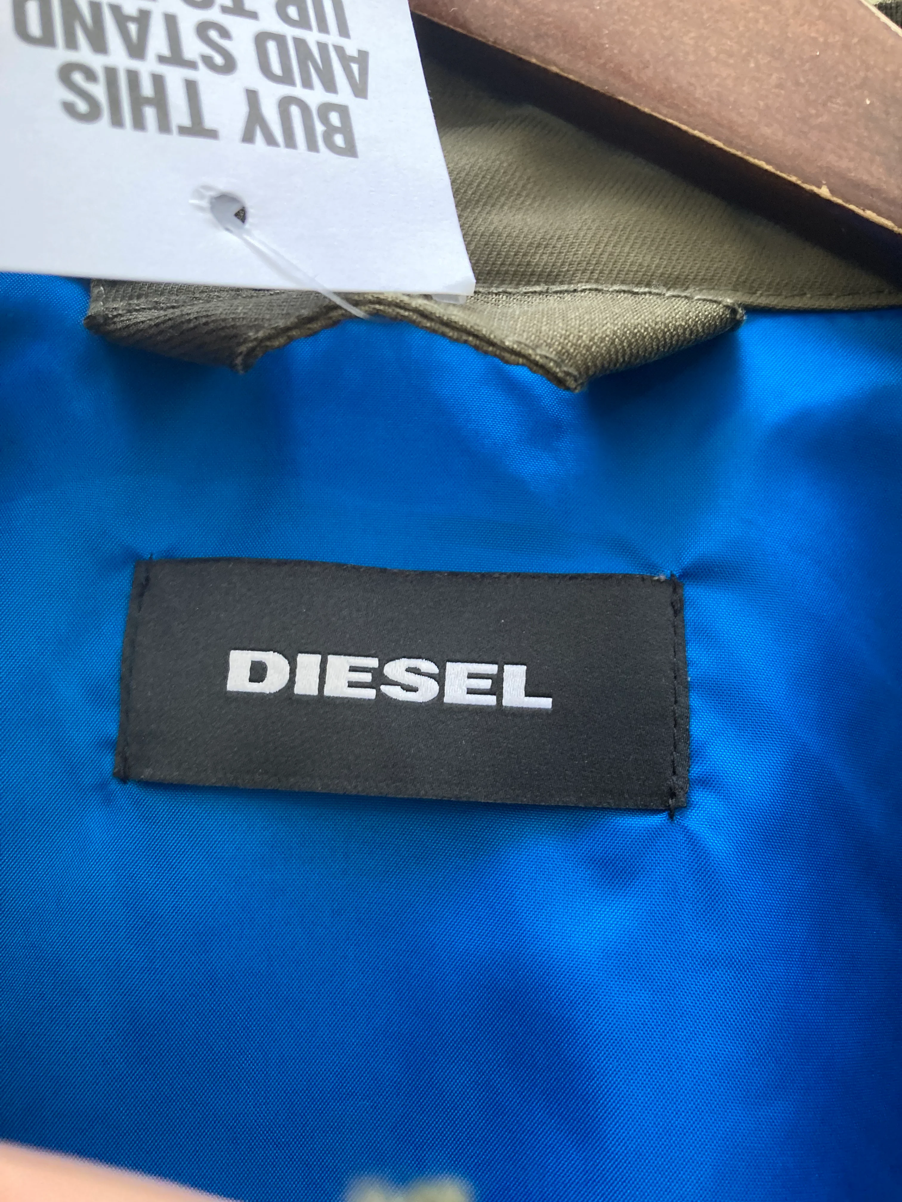 Diesel Khaki Green J-Glory Biker Jacket Size Large - Image 7