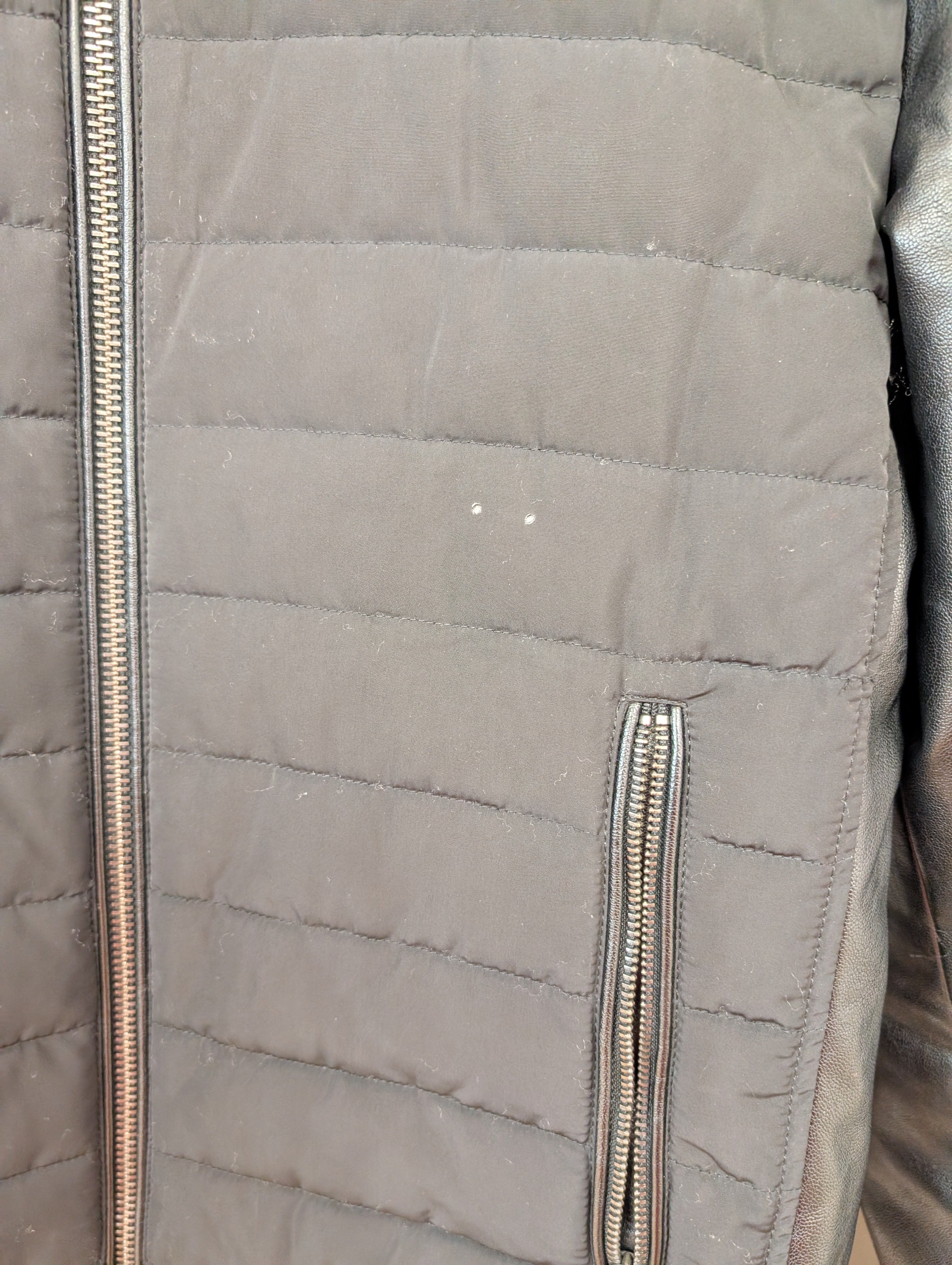 DKNY Black Faux Leather Jacket Size M - Image 2