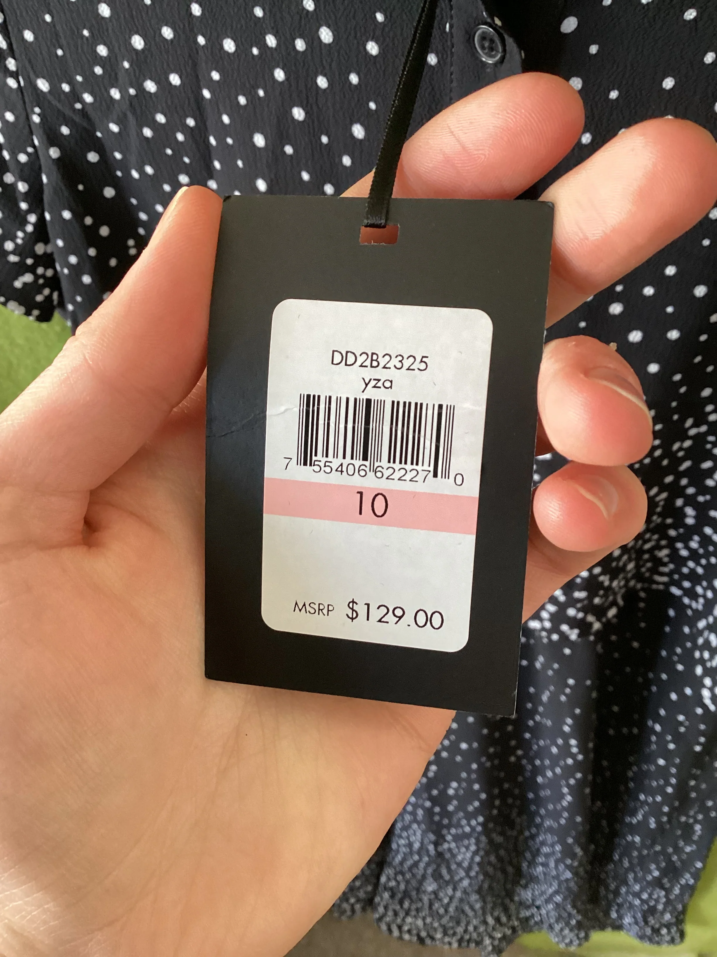 DKNY Spotted Black Dress Size 12/14 - Image 2